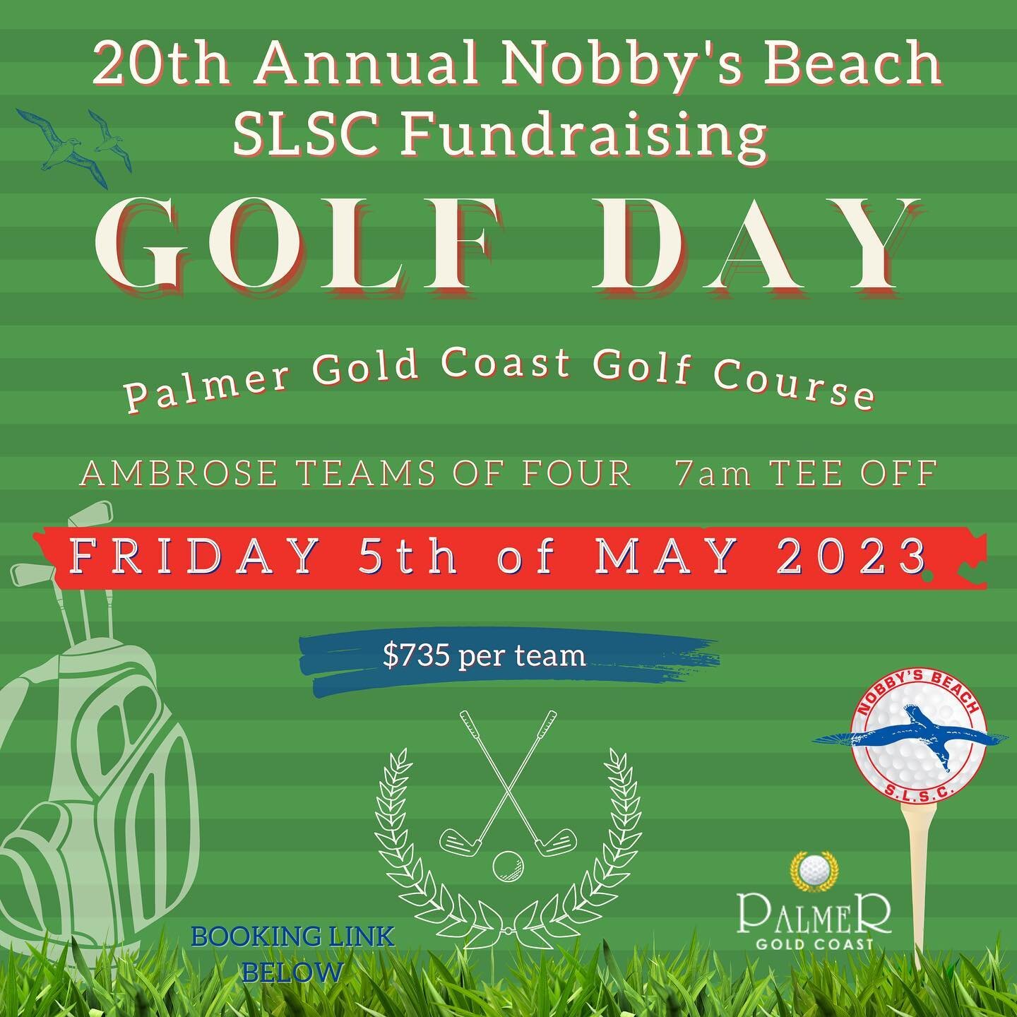 ⛳️BOOKINGS OPEN✨Come &amp; be part of our 20th Annual Fundraising Golf Day, enter a team, sponsor a hole donate a prize!
Tag your friends to gather your team now!🏌🏼&zwj;♂️🔴⚪️🔵⛳️
Link in bio for tickets &amp; more info 🎫