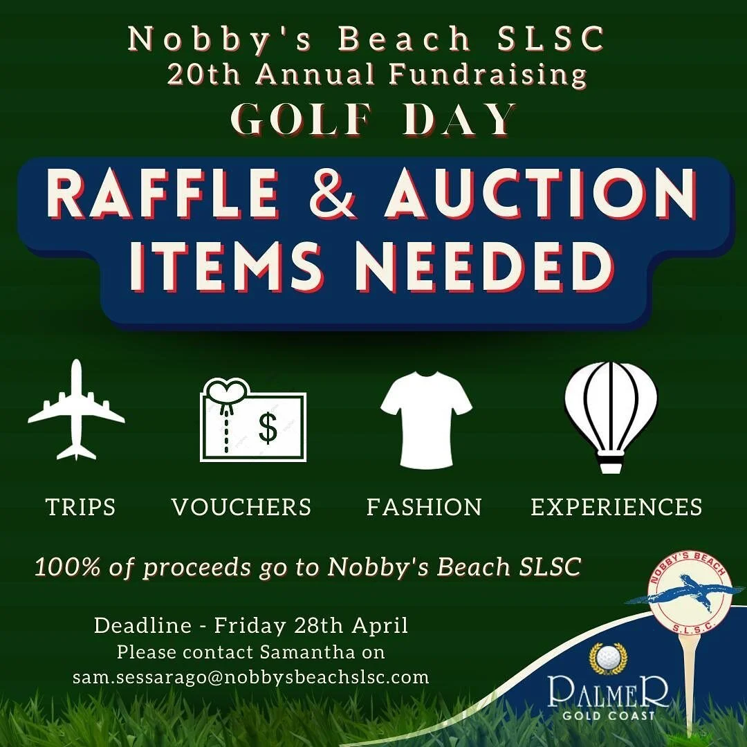 🫵🏽 WE NEED YOUR HELP ✨ 
Our 20th Annual Golf Day is around the corner, so if you know of a business, company or family that can donate any raffle or auction items to help raise some much-needed funds for our Club, get in touch! 🤗🎫🎭🪂🏉⛳️ 

DM us