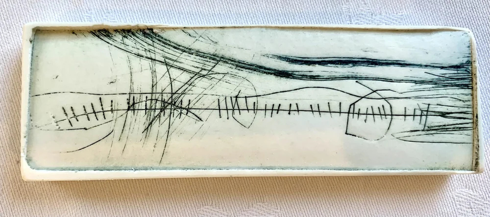 Drypoint printed rectangle