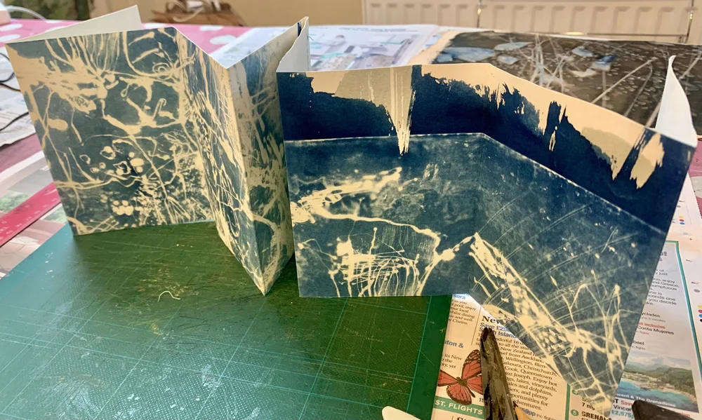 Two prints sewn together