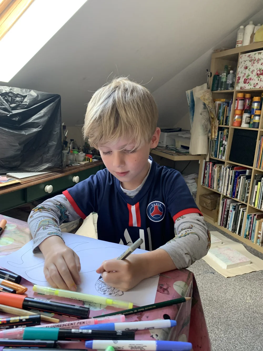 Grandson in my studio at home