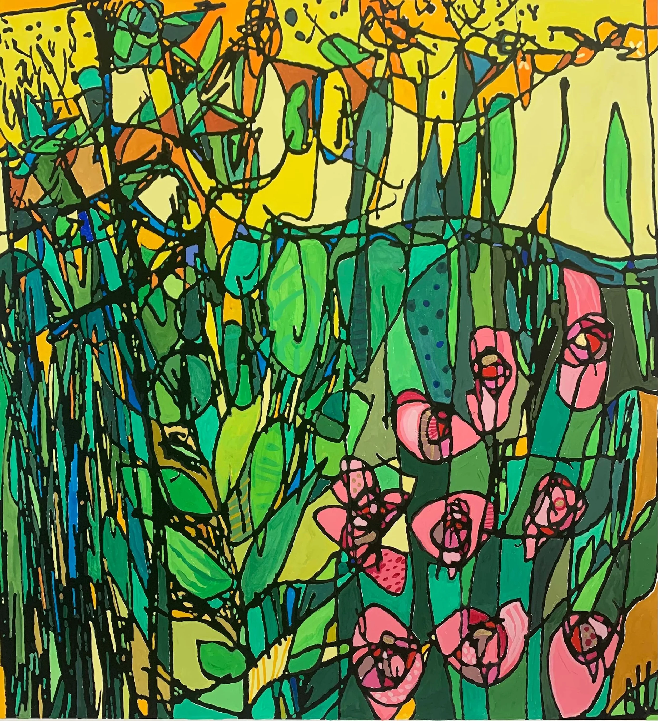 Pink blossom _gouache on paper
