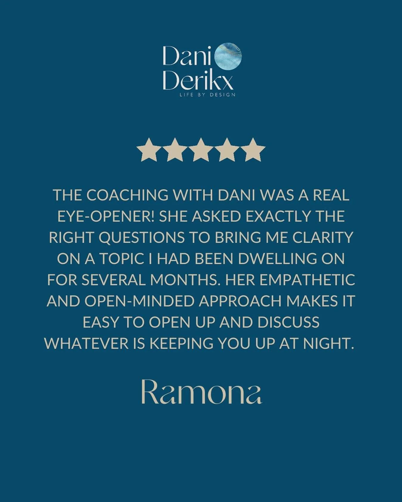 KIND WORDS | Thank you so much Ramona ✨
⠀⠀⠀⠀⠀⠀⠀⠀⠀
Want to try coaching with me? I&rsquo;m opening up my calendar for clarity calls! These are 45 minute calls to get to know each other and check out what the opportunity for us might look like. 
⠀⠀⠀⠀⠀⠀
