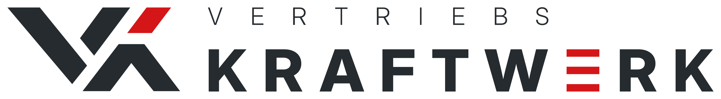 Logo der Vertriebs- und Kraftwerk GmbH mit schwarzem und rotem Design.