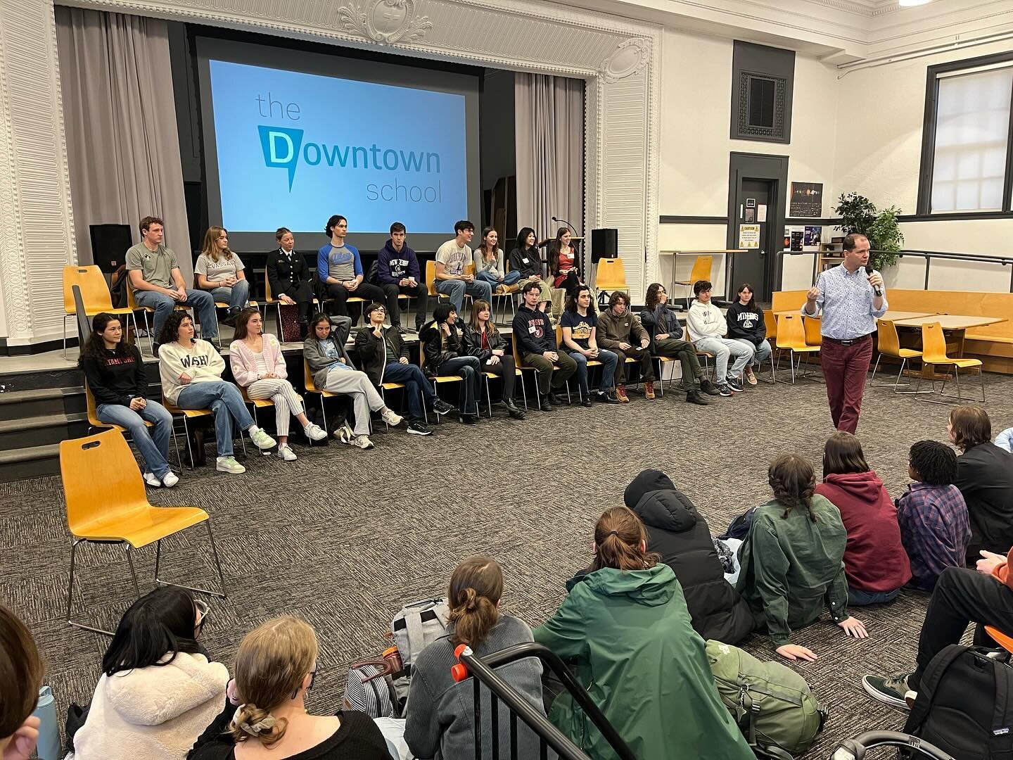 Thank you so much to our wonderful #alumni for visiting today and participating in a lively Q&amp;A with our juniors and seniors about lessons learned and advice for making the transition between high school and beyond! You are welcome back at DTS an