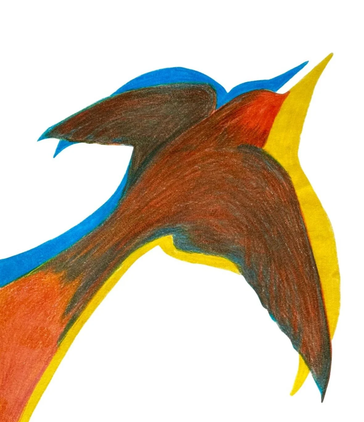 Colored pencil bird depicting layers and parts of Internal Family Systems therapy