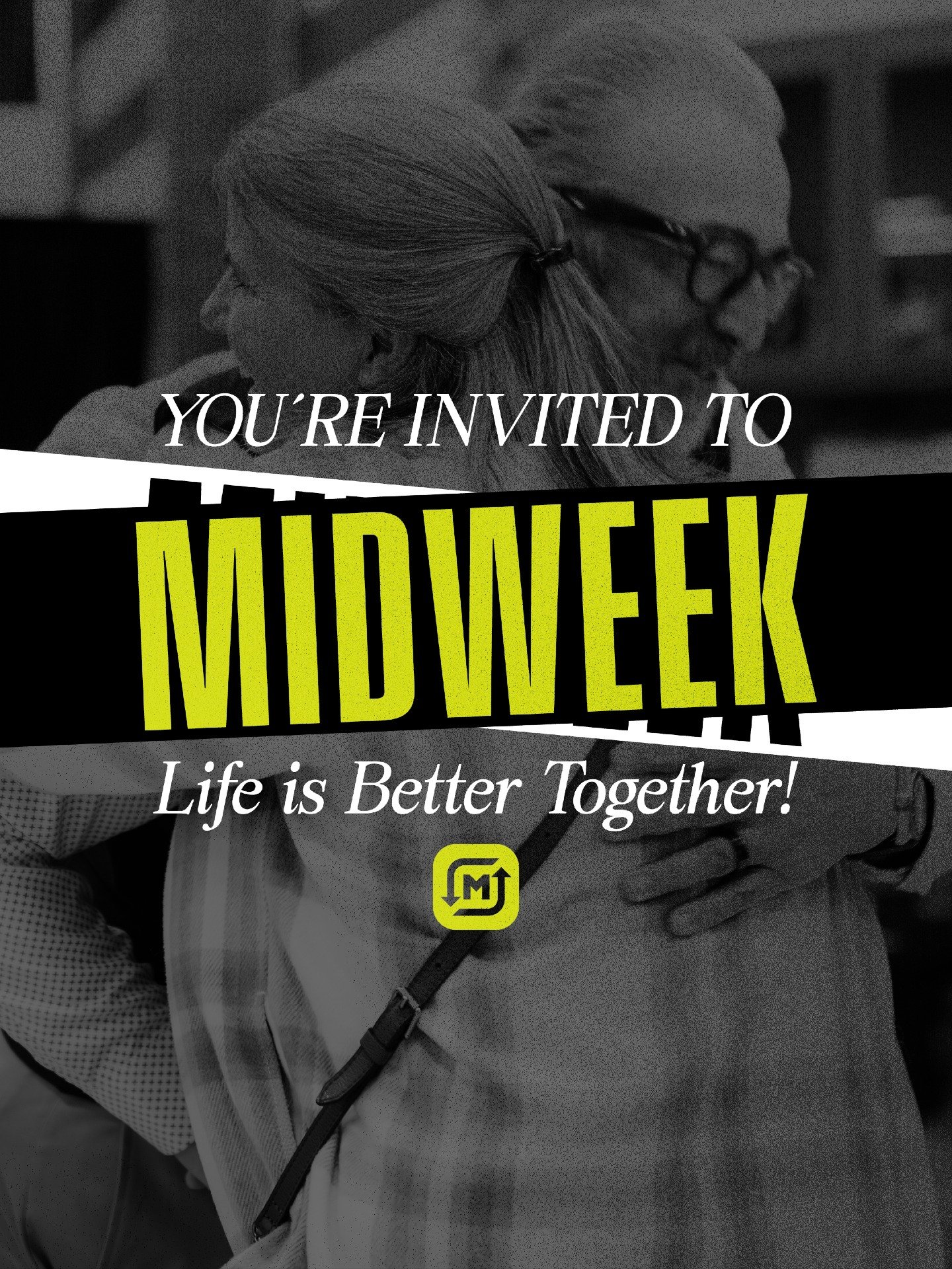 You are invited to Midweek. 😁

Life is better together, and there is something powerful about pressing pause in the middle of the week to worship, grow, and connect. Don't do life alone when you were created for community!

We cannot wait to see you