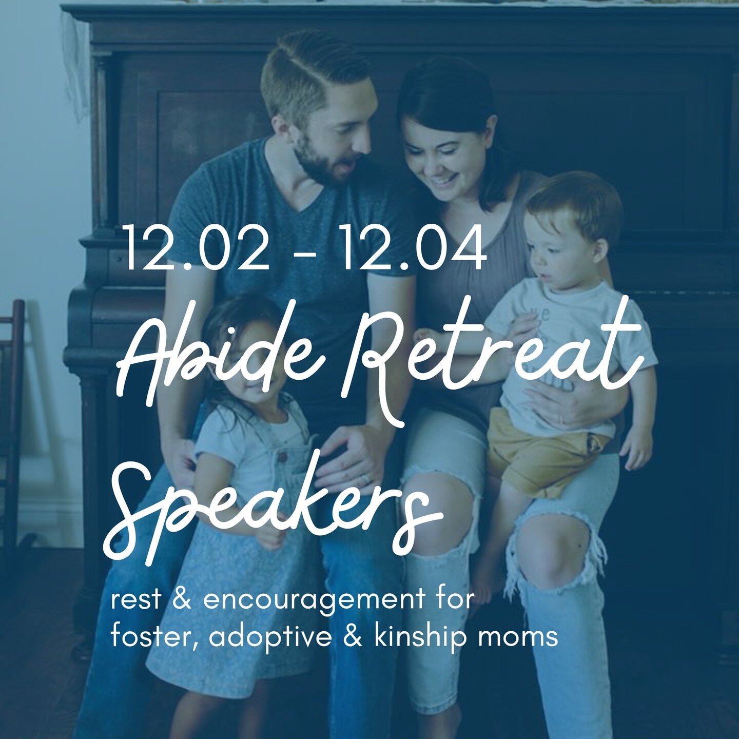 Meet our speakers for the Abide Retreat (in two weeks!) 😊

This is a team of strong, tender-hearted, and compassionate women who can't wait to share their experience, knowledge, and heart with you.

The Abide Retreat is for any foster, adoptive, or 