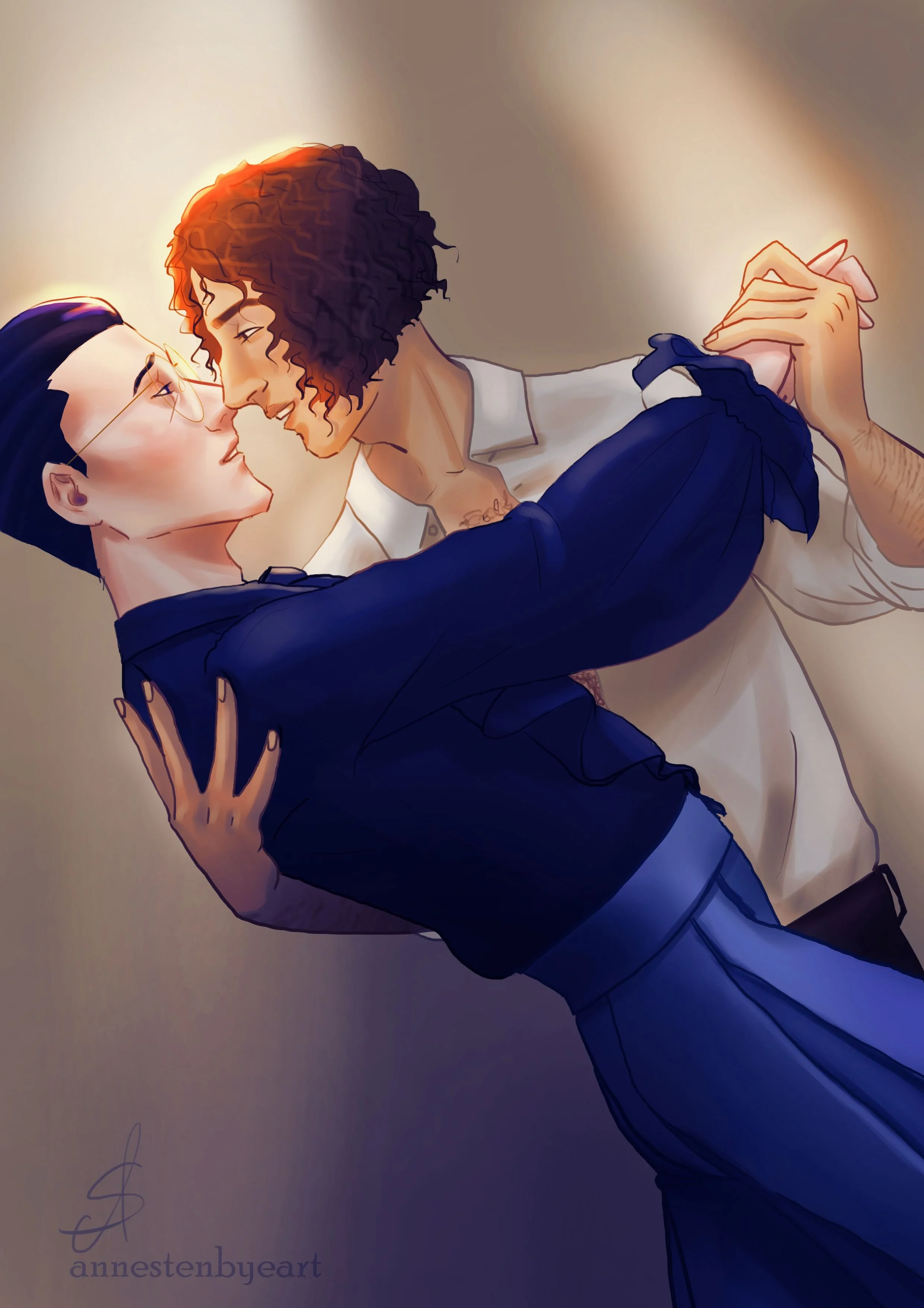 Katsu and John dancing.
Two OC's of mine.
- Made with Krita