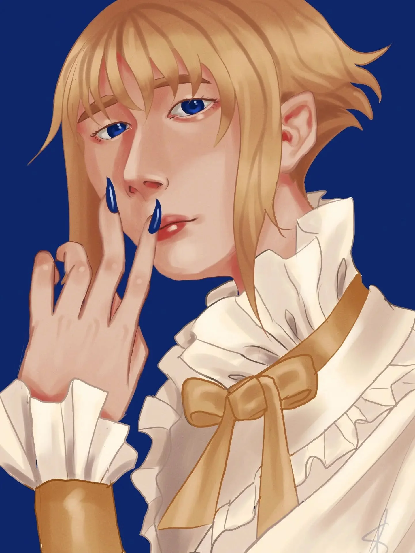 This is a practise piece for my portrait commissions. I spent 2 hours on it in Krita on my tablet. I feel like my skills are worth paying for at this level and I will soon be opening portrait commissions at Vgen. Follow my Vgen profile to get notifie