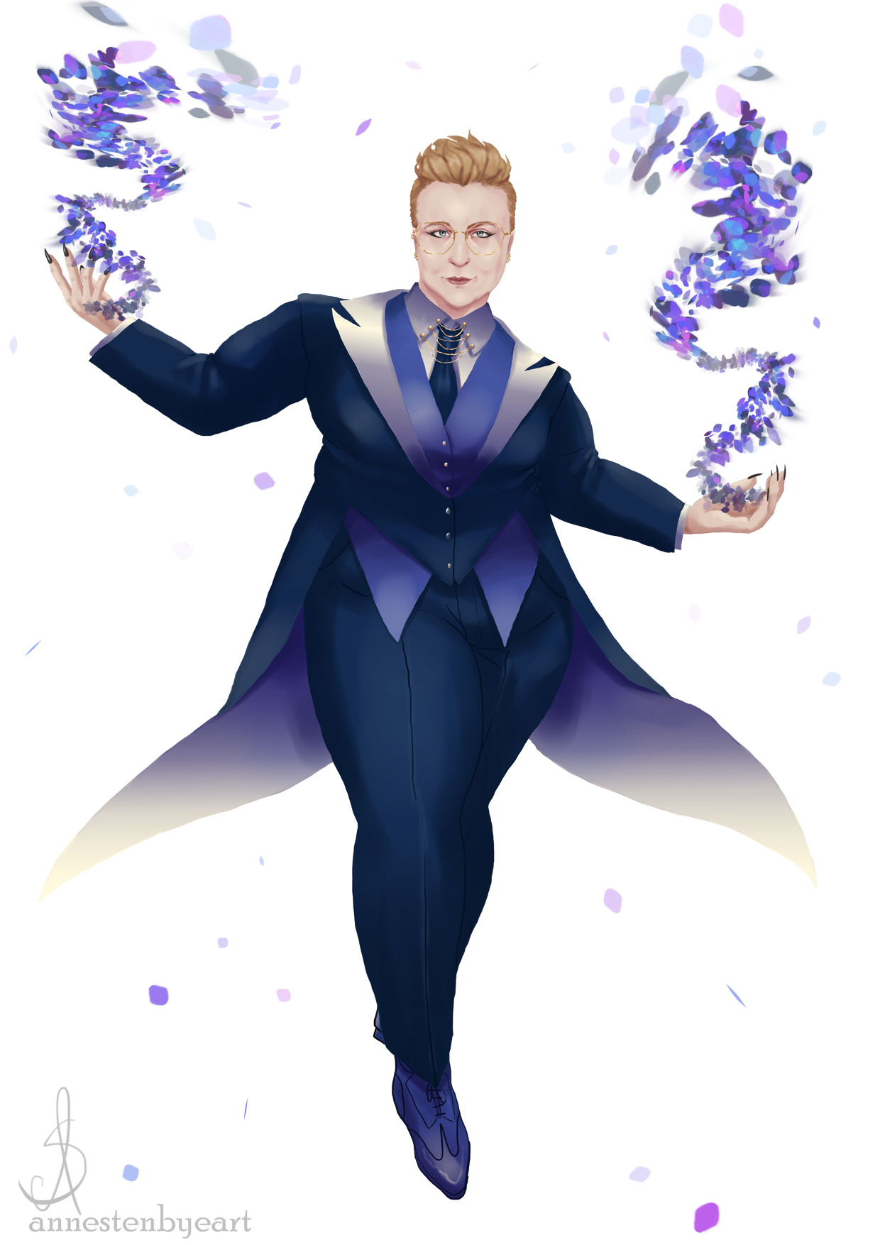 Elemental character art inspired by me. Air. - Digital artwork made in Krita.