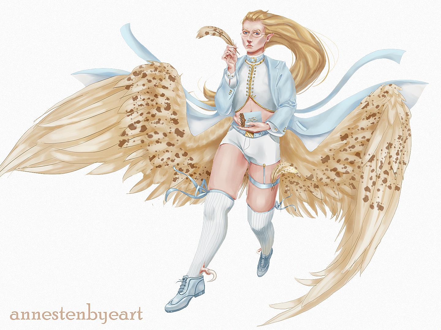 Hans the Harpy.
Painting of my OC, whom I'm also writing a book about.
- Made with Krita.