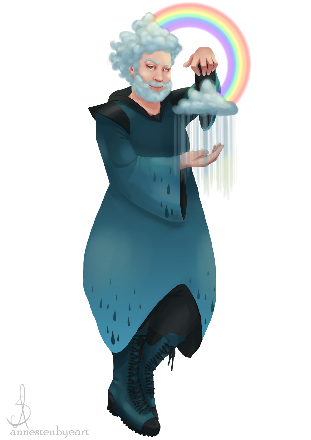 Elemental character art inspired by a friend. Water. - Digital artwork made in Krita.