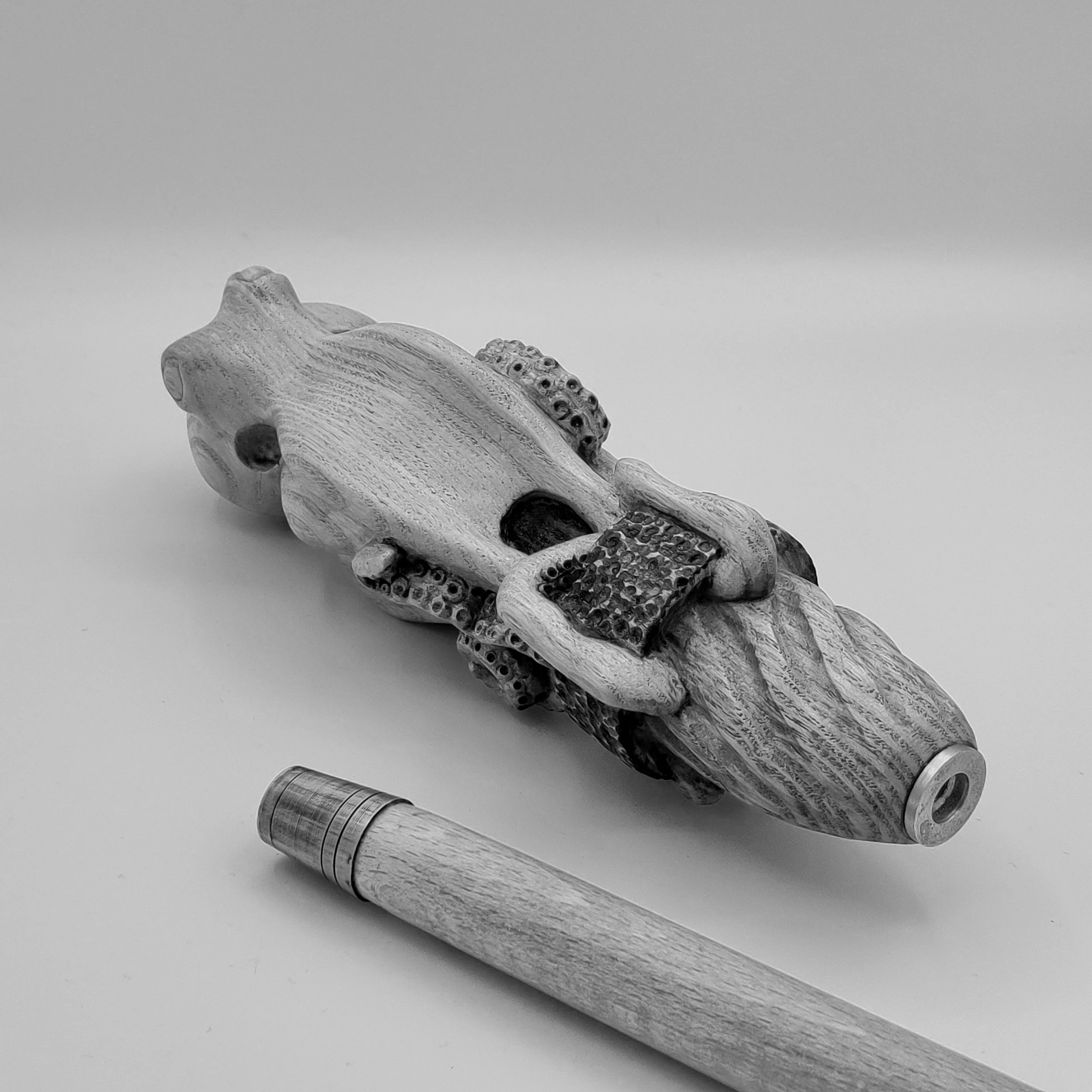SOLD -Octopus cane in ash and maple 