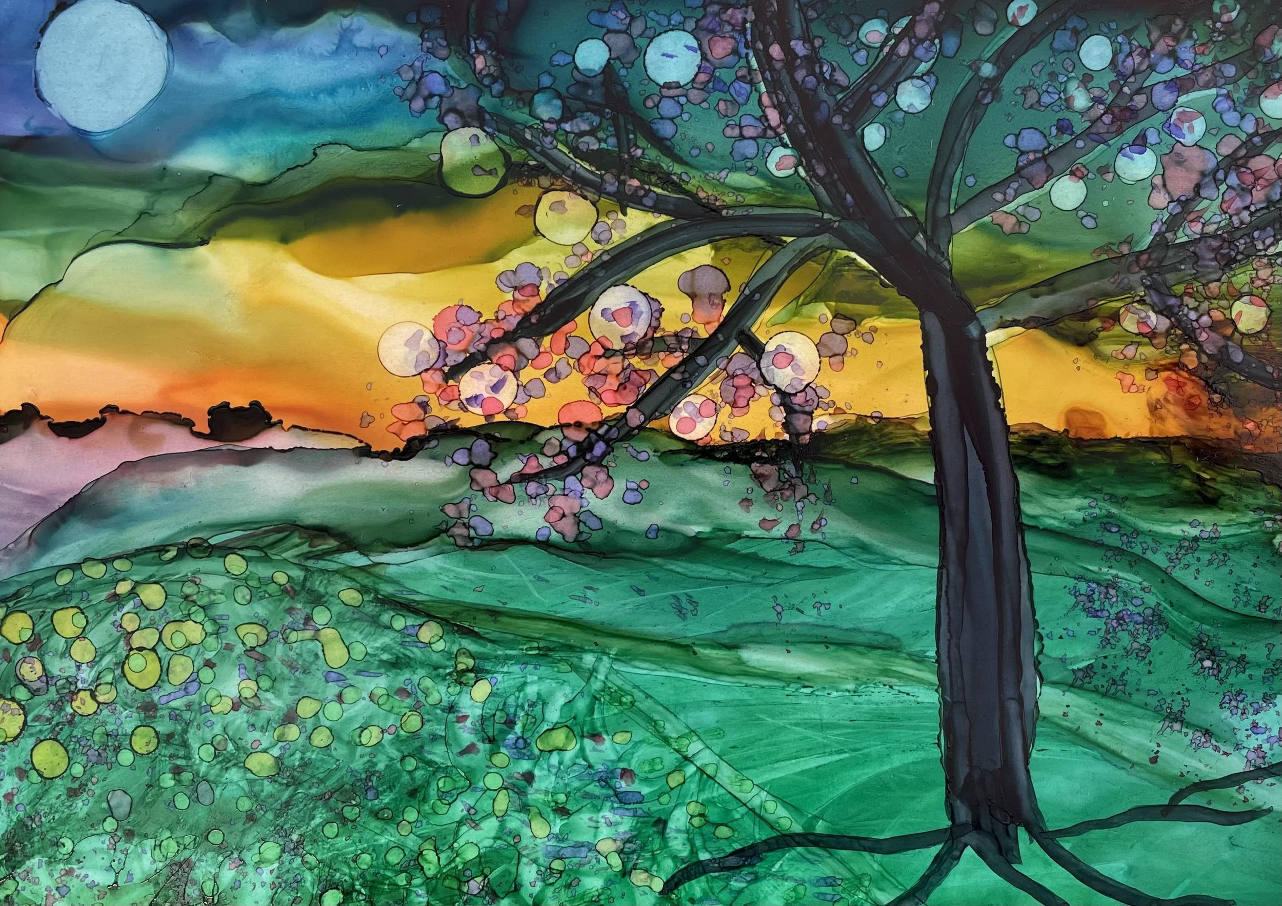 Semi Abstract Landscapes w/ Alcohol Inks 