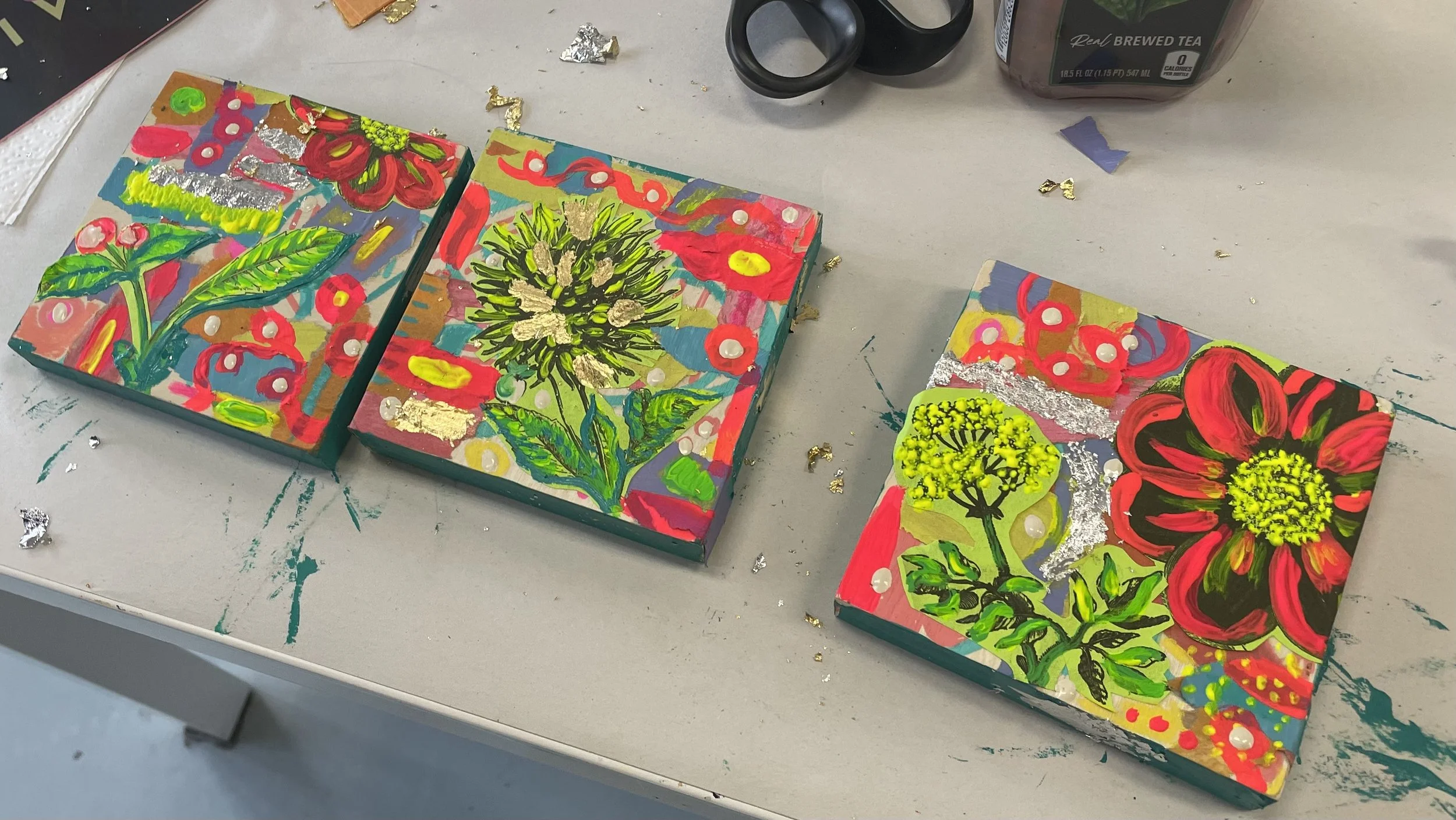 Mixed Media Minis: Vibrant Triptychs