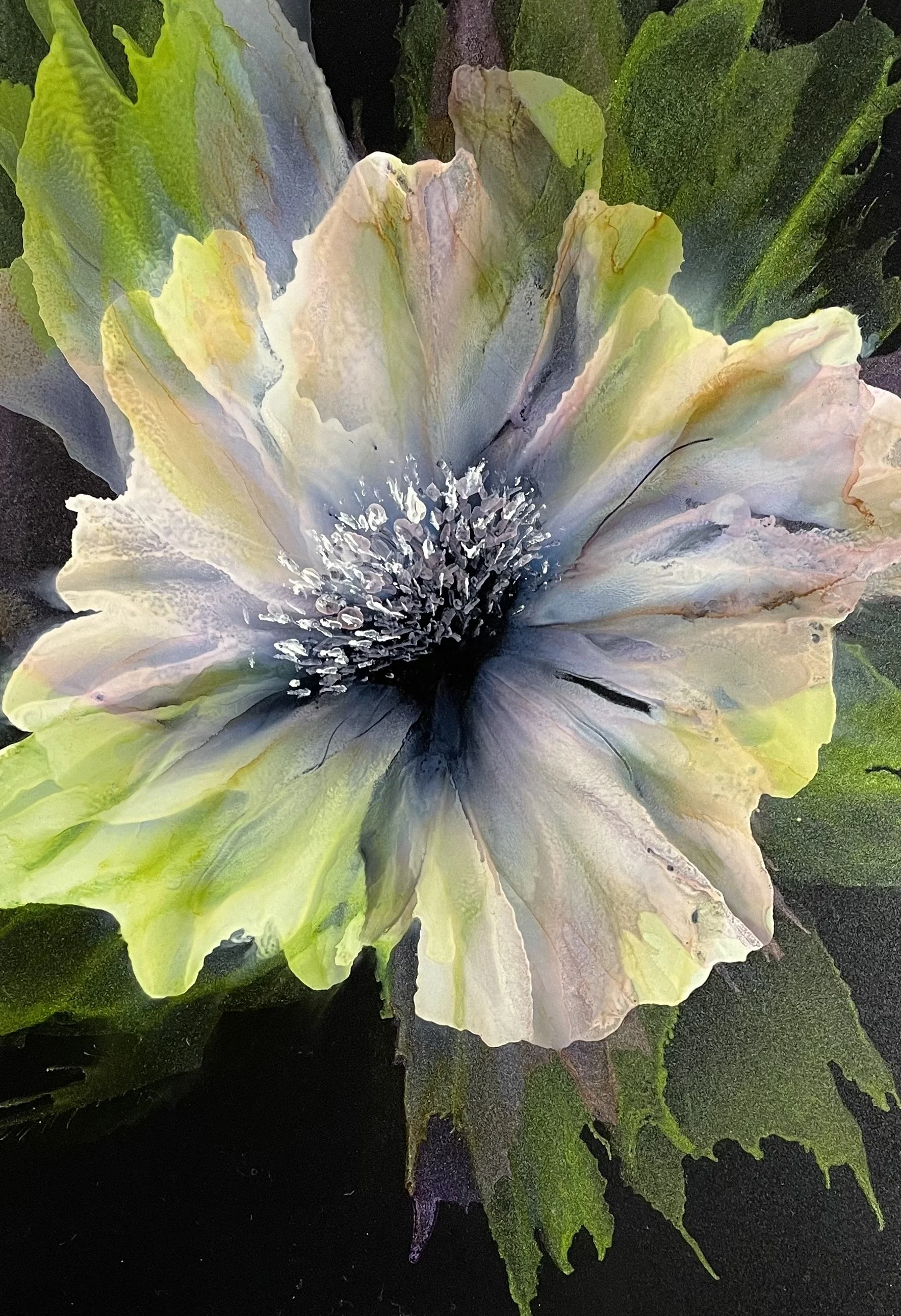 Botanicals w/ Alcohol Inks on Black Paper