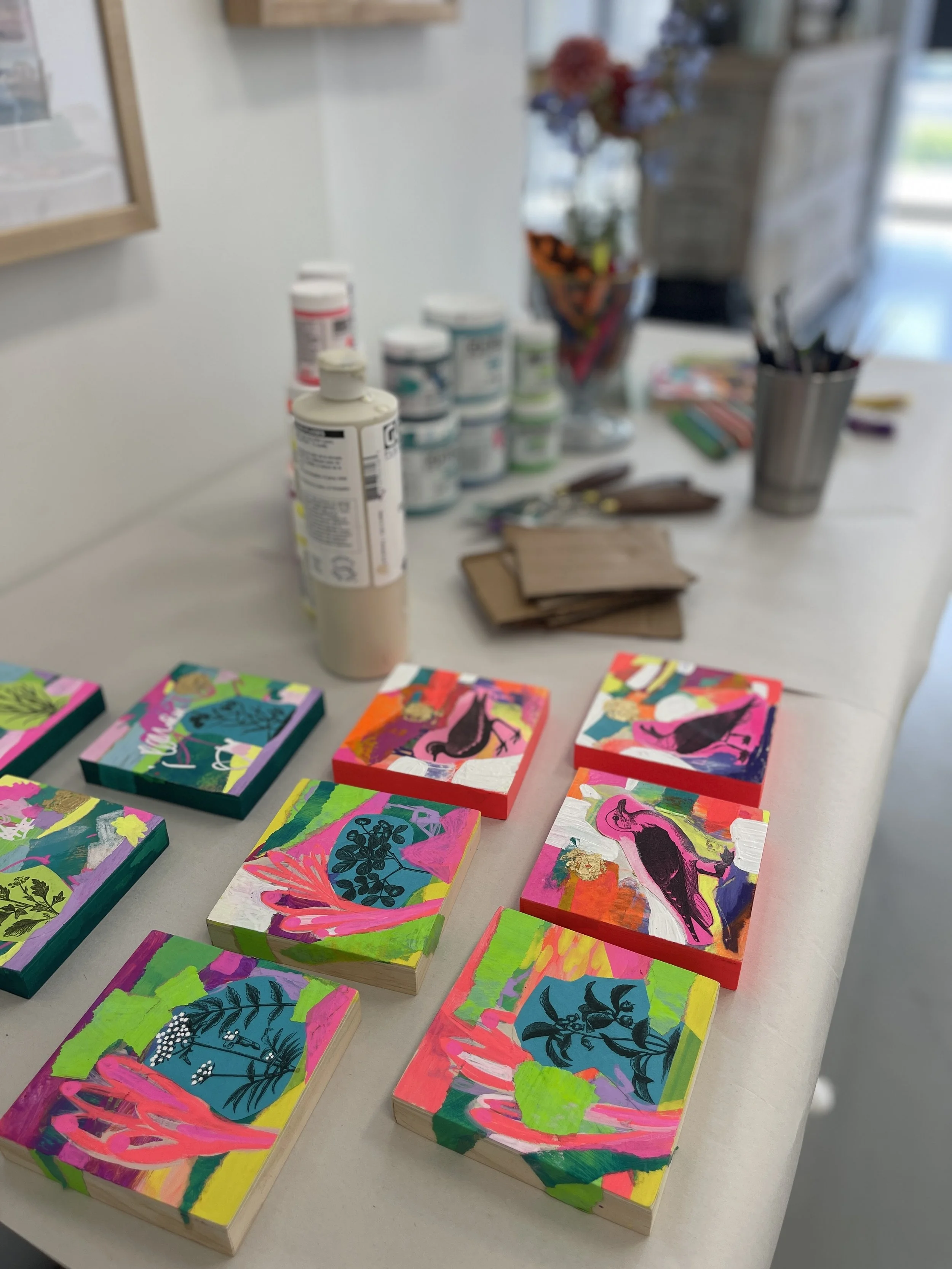 Mixed Media Minis: Vibrant Triptychs