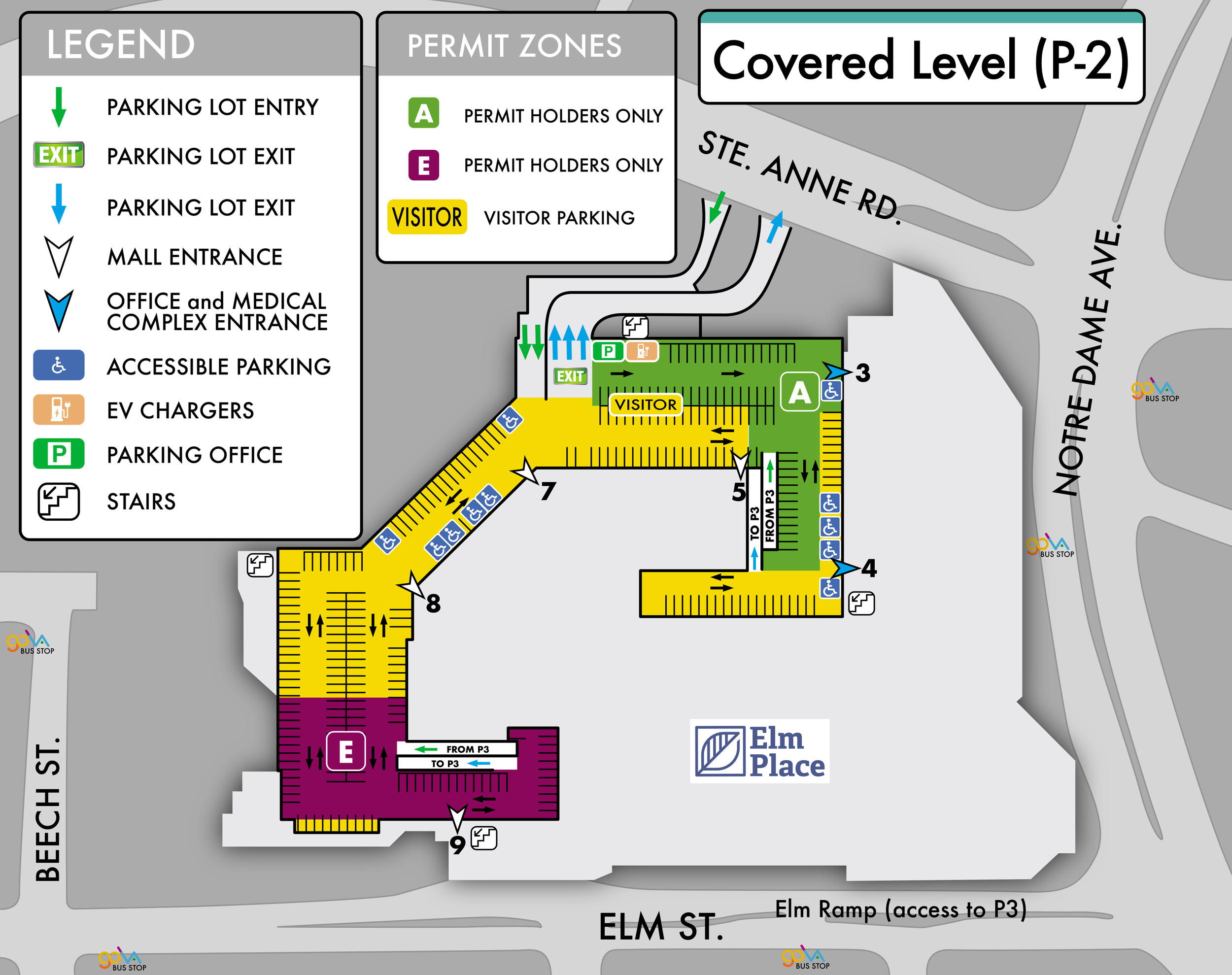 Elm Place Parking Facility Maps - Covered Level P2