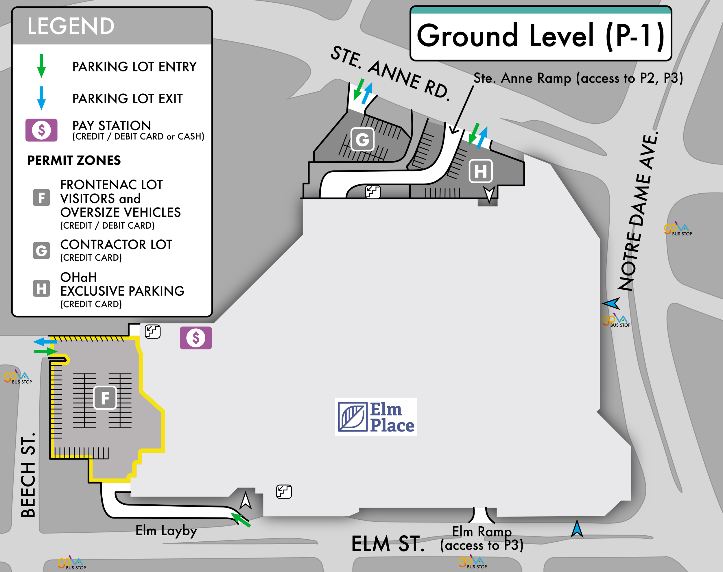 Elm Place Parking Facility Maps - Ground Level P1