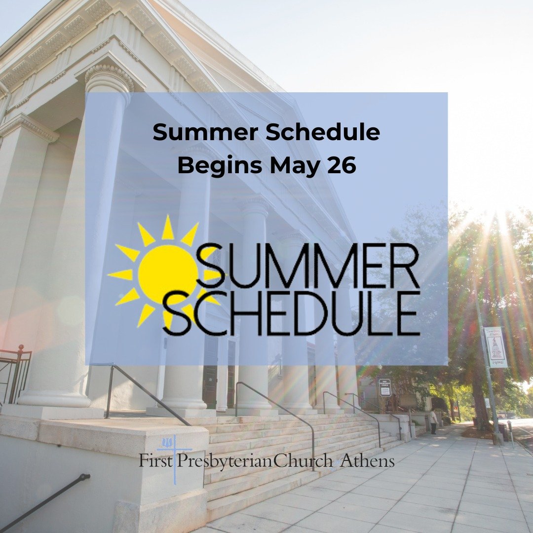 Summer Schedule

This Sunday, May 19, is our last Sunday with two services. Over the Memorial Day weekend, May 26, we will go to our summer schedule of one service at 10:00 a.m. Regular Sunday School classes will not meet over the summer. In June, yo