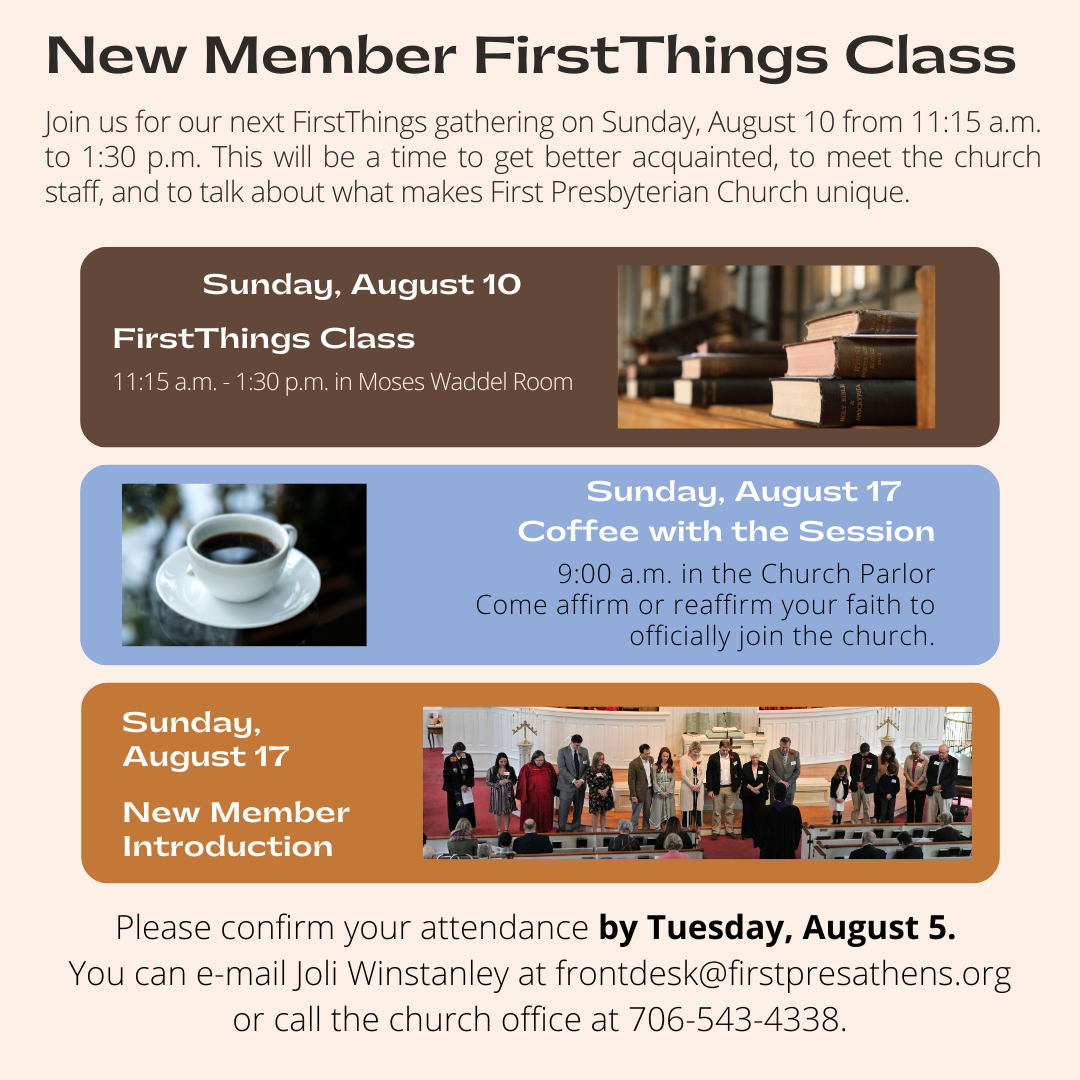 New Member FirstThings Class