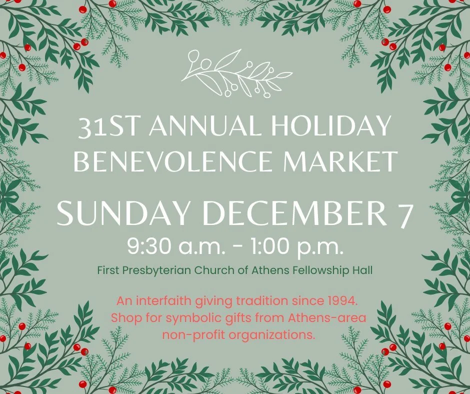 Holiday Benevolence Market 

Thank you to all who attended the HBM in person! If you were not able to attend, you can still choose meaningful and symbolic gifts on the shopping lists of our non-profit mission partners by December 31. You can find pri