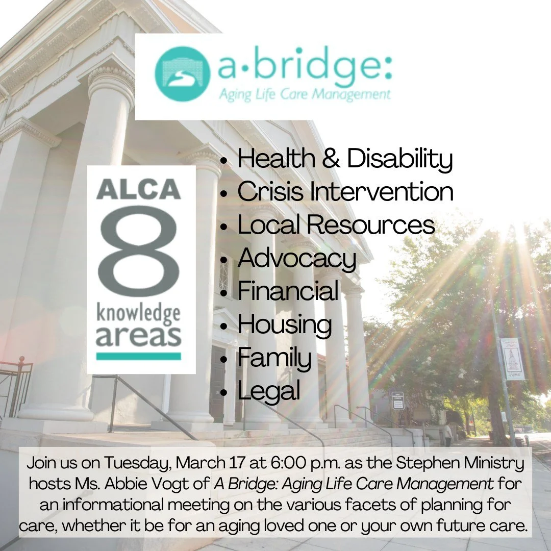 Life Care Informational Meeting, Tuesday, March 17 6:00 p.m.

Trying to determine the &ldquo;right care&rdquo; for an aging loved one&hellip;or &ldquo;proactively planning&rdquo; for our own future aging needs can be very confusing, time-consuming, a
