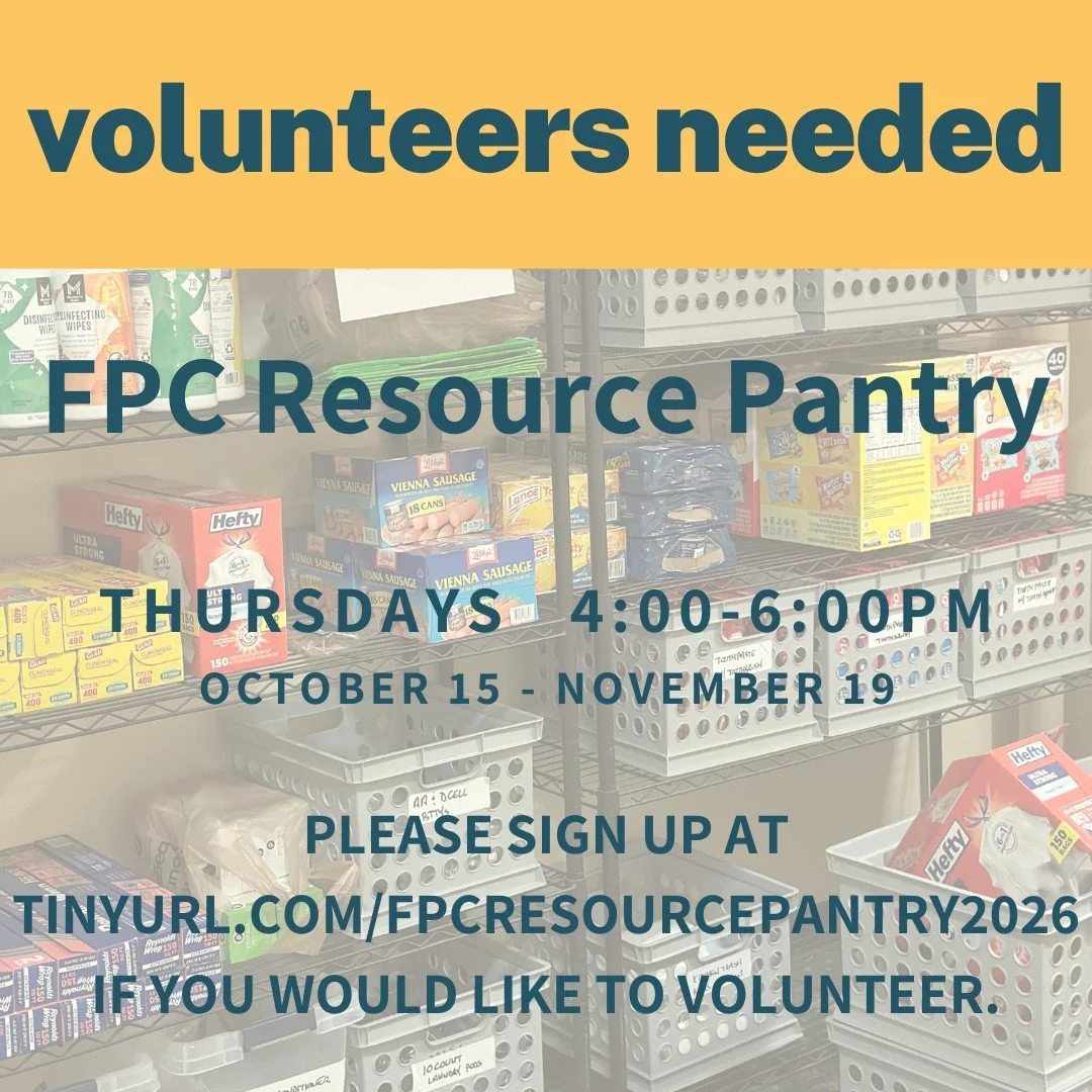 Volunteers Needed For Matthew 25 Pantry
October 15 - November 19

The Matthew 25 (M25) Commission will hold spring 2026 pantry distributions of such items as toilet paper, paper towels, batteries, lotion, cleaning products, aluminum foil, laundry soa