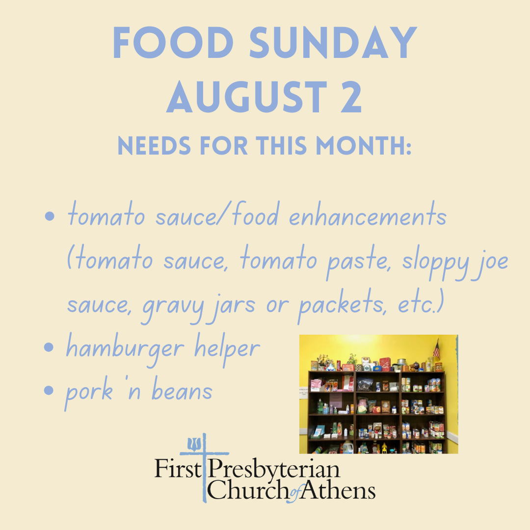 Food Sunday, August 2