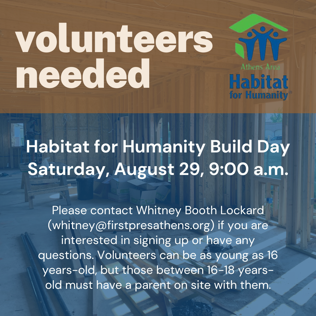 Habitat For Humanity Build Day, Saturday, August 29