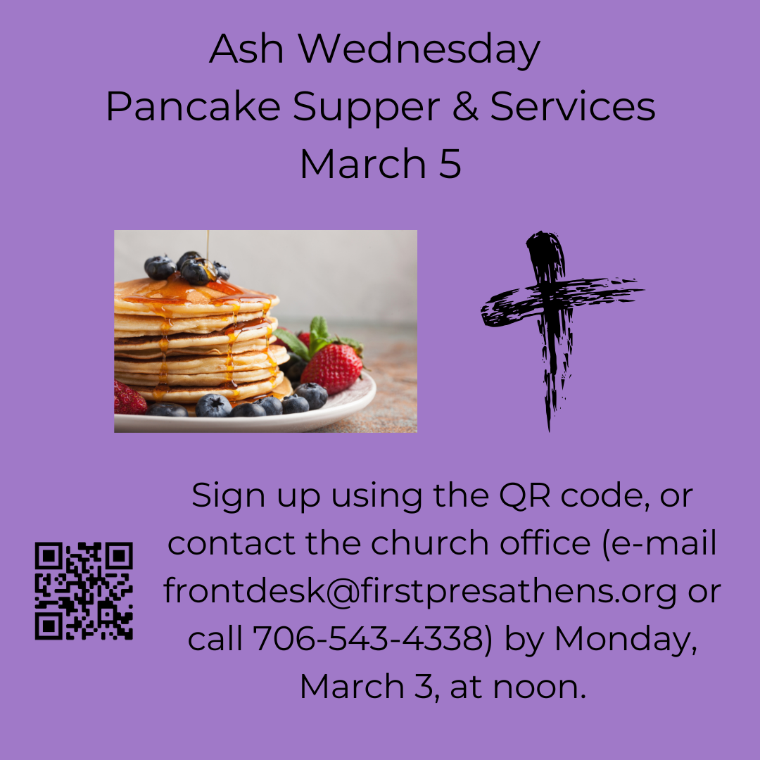 Ash Wednesday Pancake Supper & Services, March 5