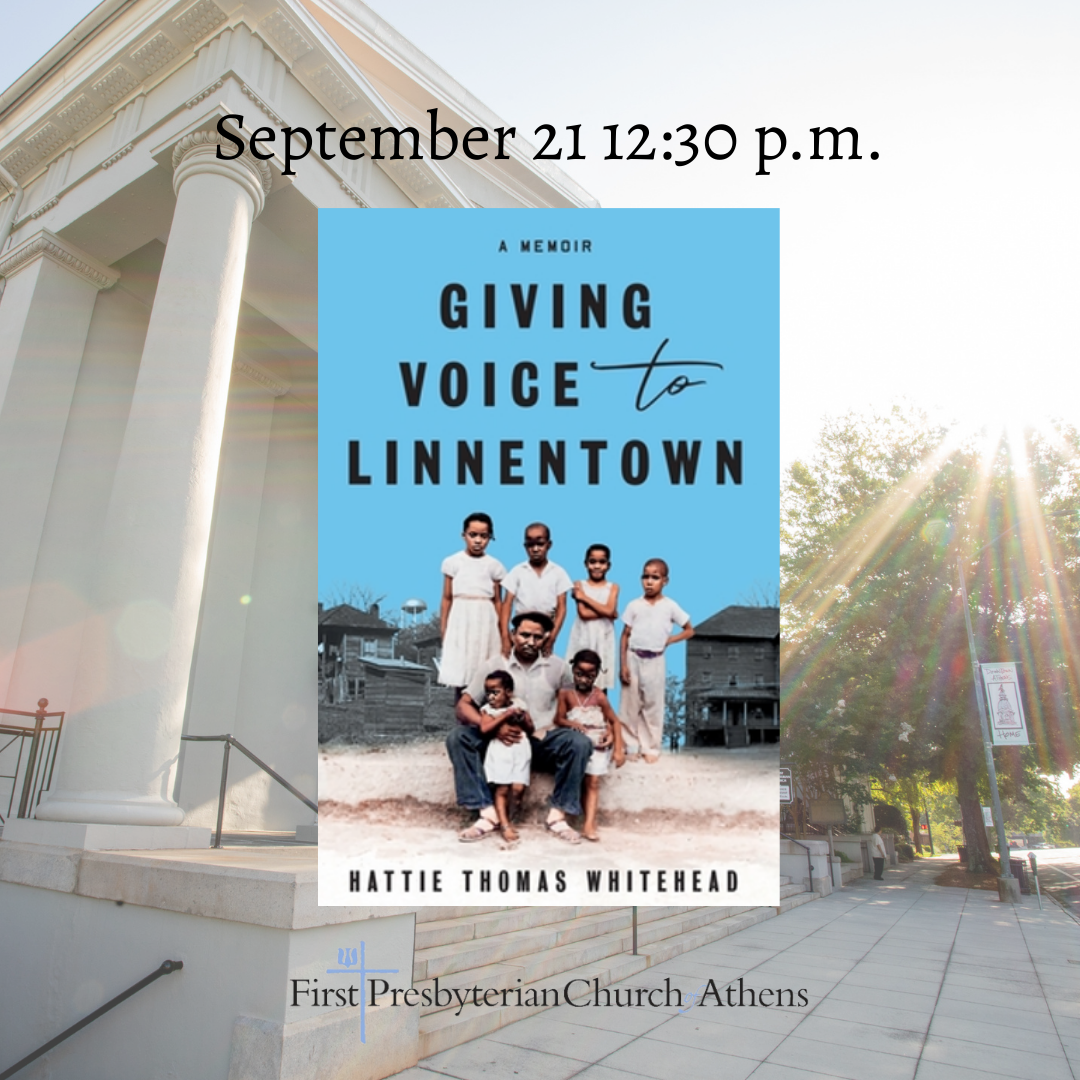 A Conversation with Hattie Thomas Whitehead, Septemeber 21, 12:30 p.m.