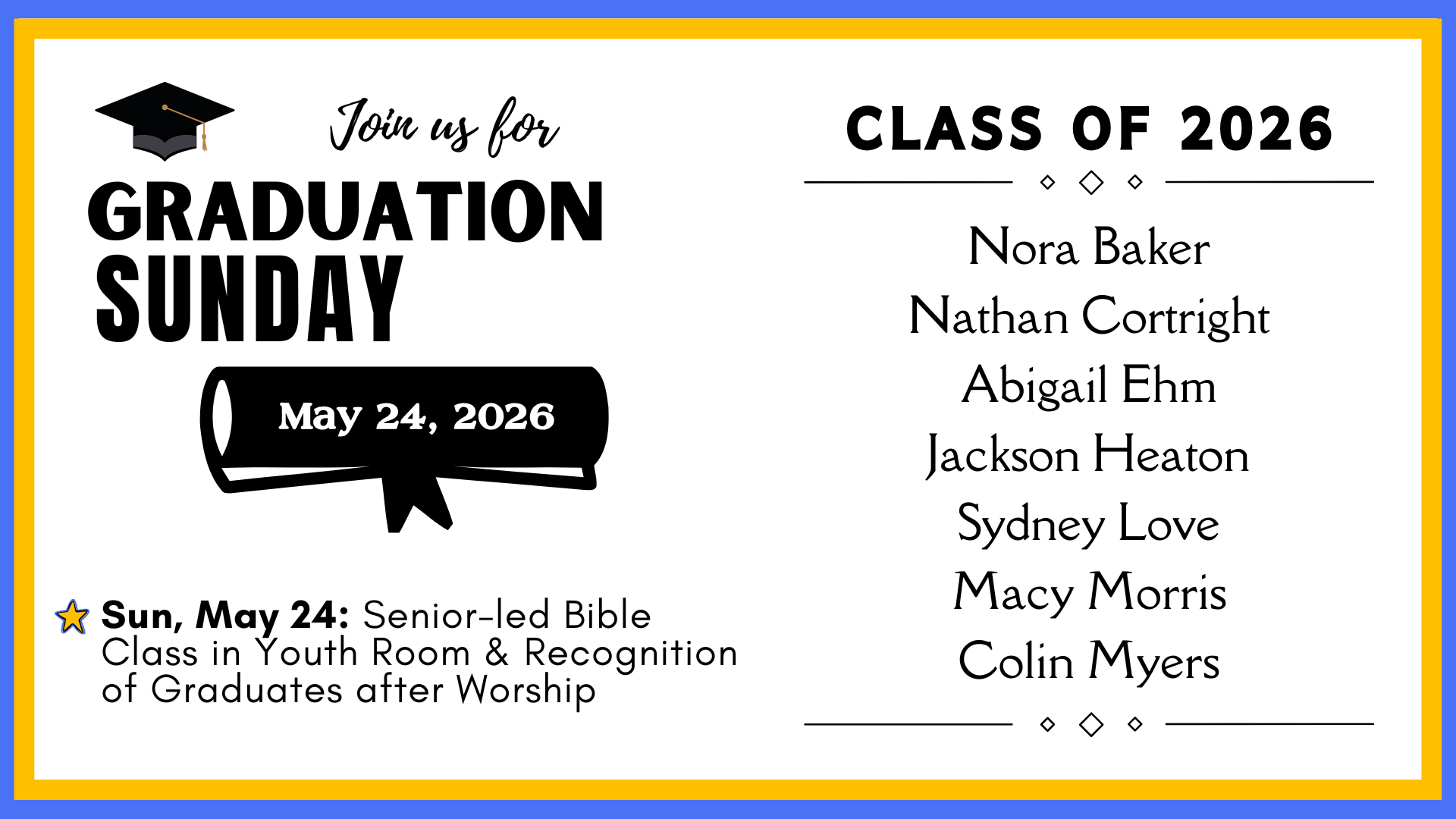 Dynamic Youth: Graduation Sunday