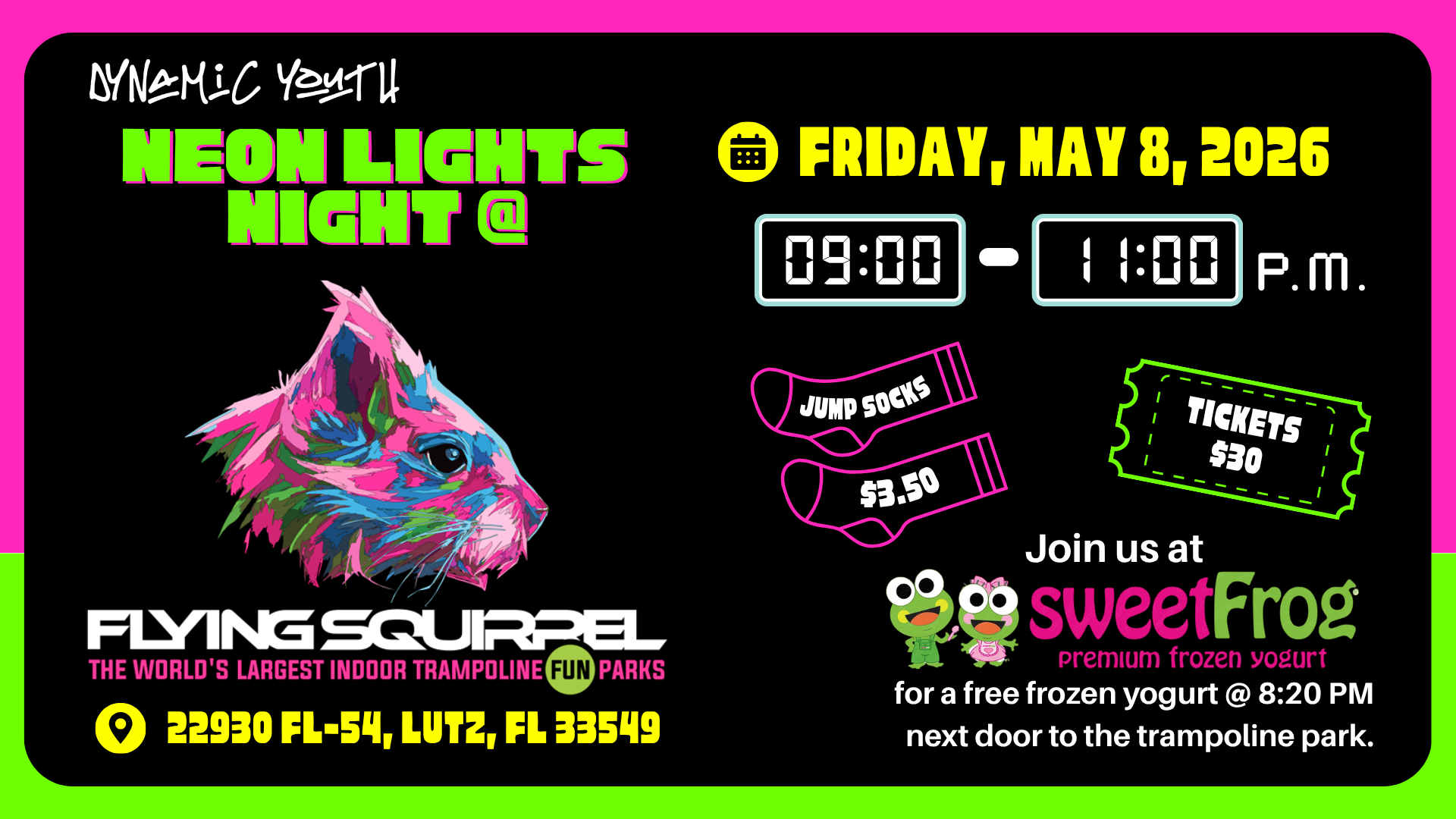 Neon Lights Night @ Flying Squirrel Trampoline Park