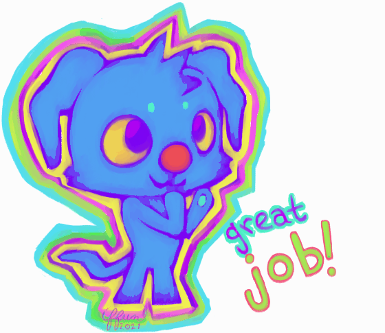 Doodle animation of Jigen clapping her hands