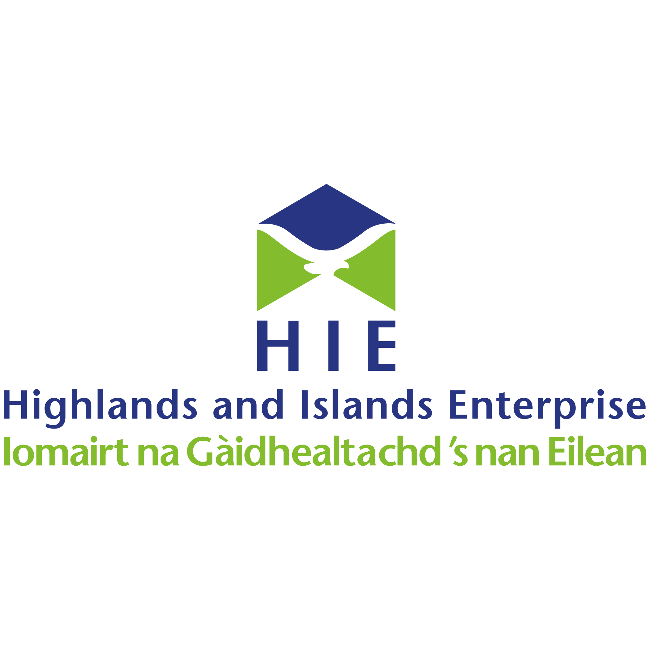 Logo of Highlands and Islands Enterprise, featuring a stylized mountain and sea design, with the company's name in English and Gaelic.
