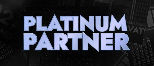 Text reading 'PLATINUM PARTNER' in large, bold, blue letters.