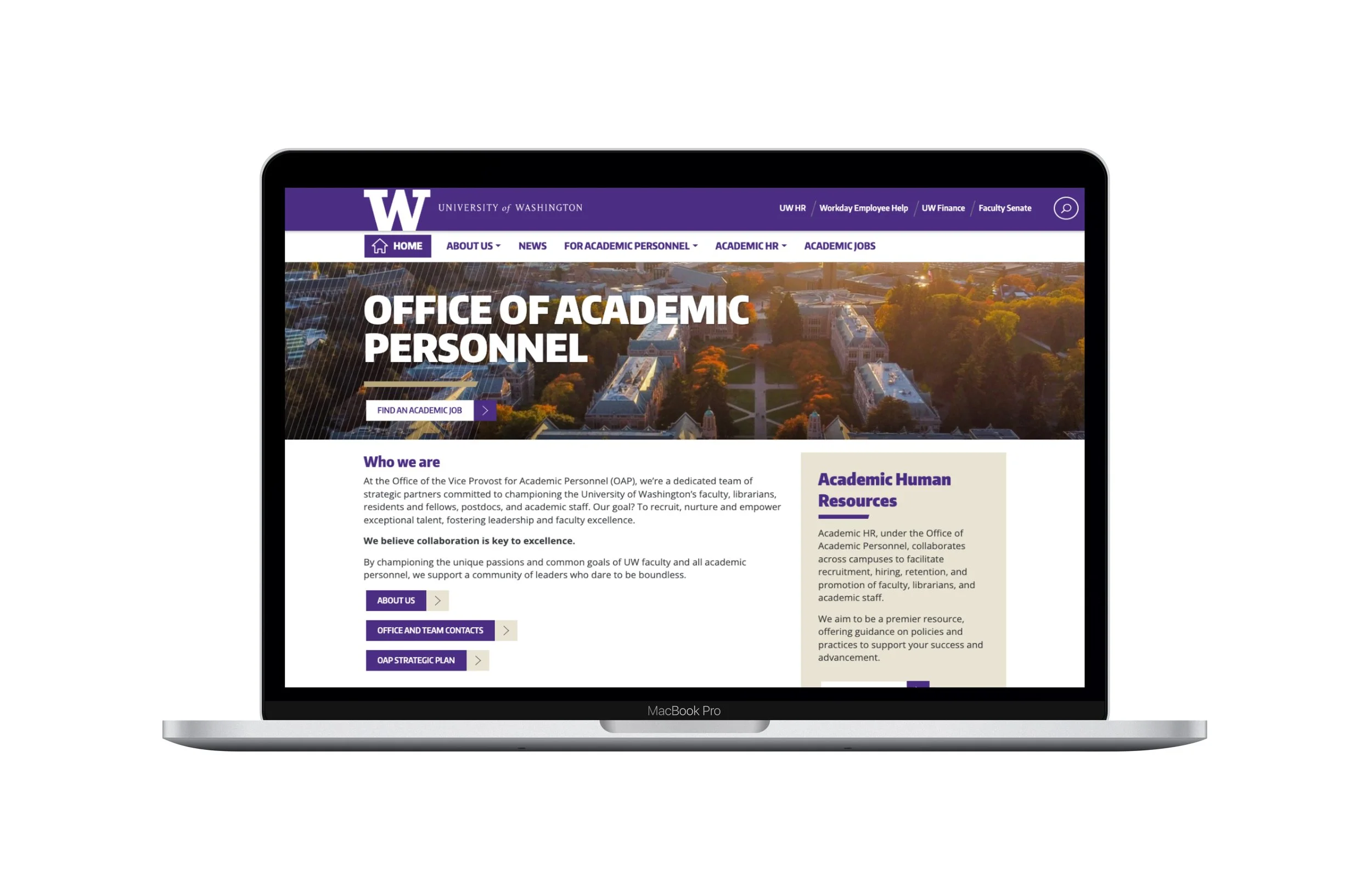 Office of Academic Personnel Site Redesign