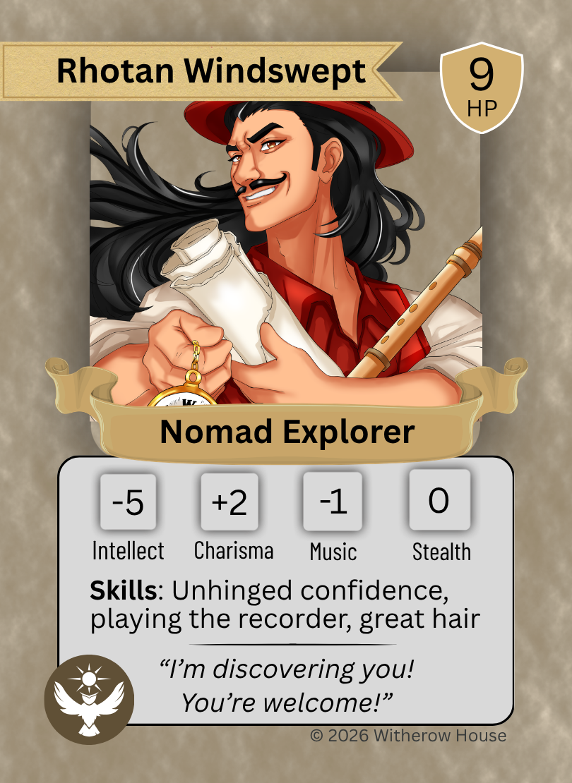 Rhotan Windswept Starfall Quest trading card funny fantasy book