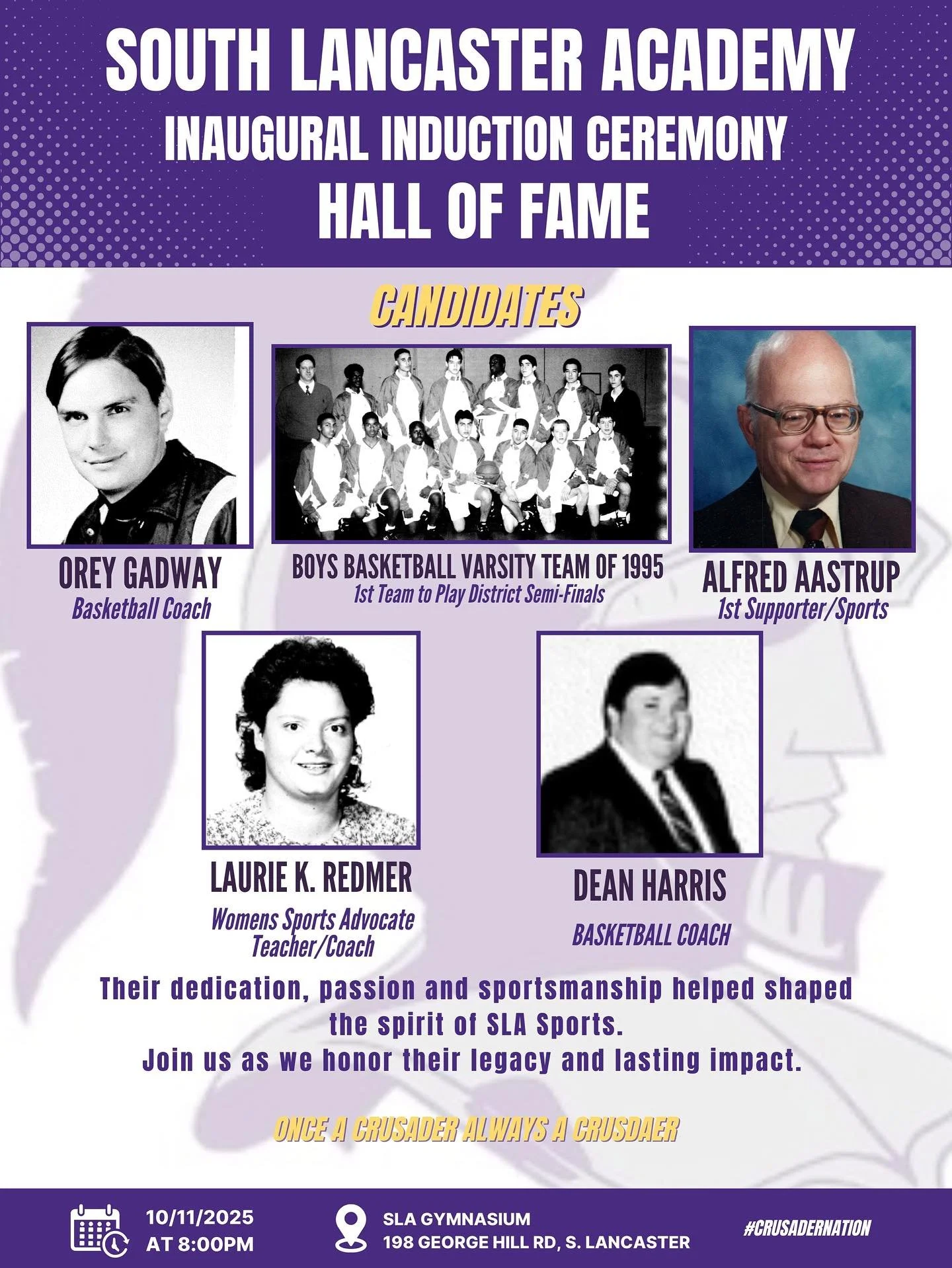Inaugural Crusaders Hall of Fame Induction! 🔥
Get ready for history in the making! Join us during Alumni Weekend as we proudly celebrate the very first class of Crusaders Hall of Fame Inductees!
Don&rsquo;t miss this unforgettable night of excellenc
