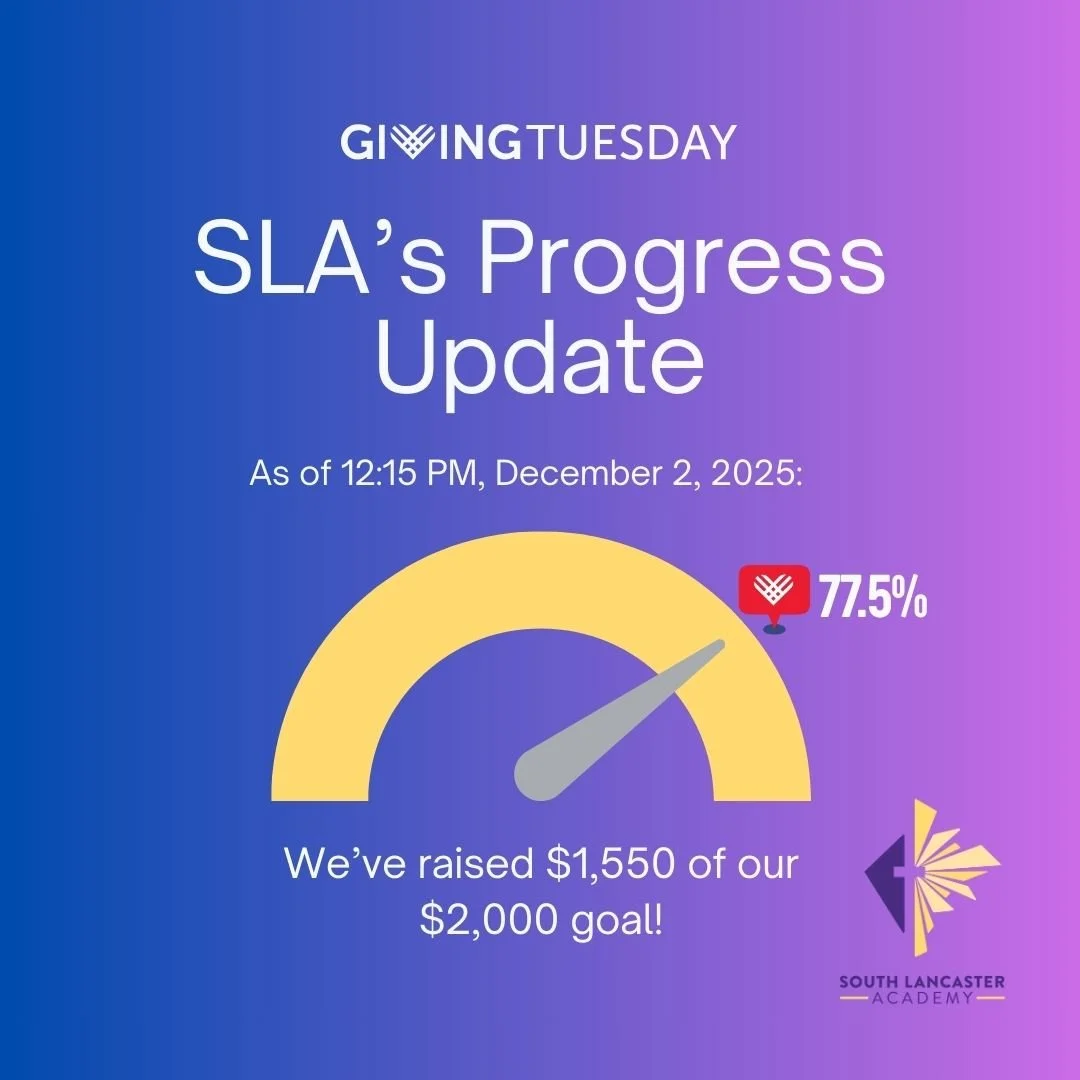 Giving Tuesday progress update! Truly thankful for the generosity of all of our donors today; God is truly blessing SLA through your gifts. 

Let's reach our goal today; only $450 left to go!!!!

Give now at: https://app.etapestry.com/onlineforms/Sou