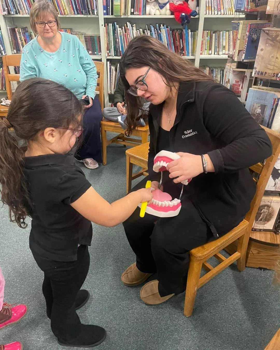 🦷✨ Healthy Smiles Start Early! ✨🦷
This month, we were excited to welcome Walker Orthodontics of Lunenburg to SLA! Their team shared an engaging video and gave hands-on demonstrations showing students the proper way to brush and floss.
Learning good