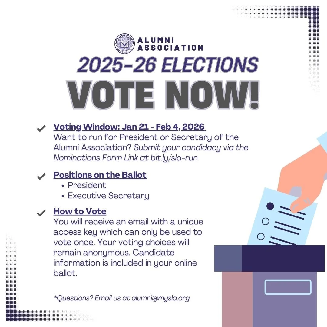 The Alumni Association&rsquo;s 2026 Election is now live! The following positions are on the ballot for this year:
- President
- Executive Secretary

The voting deadline is February 4th, 2026 at 11:59pm Eastern Time (US &amp; Canada).

We are using a