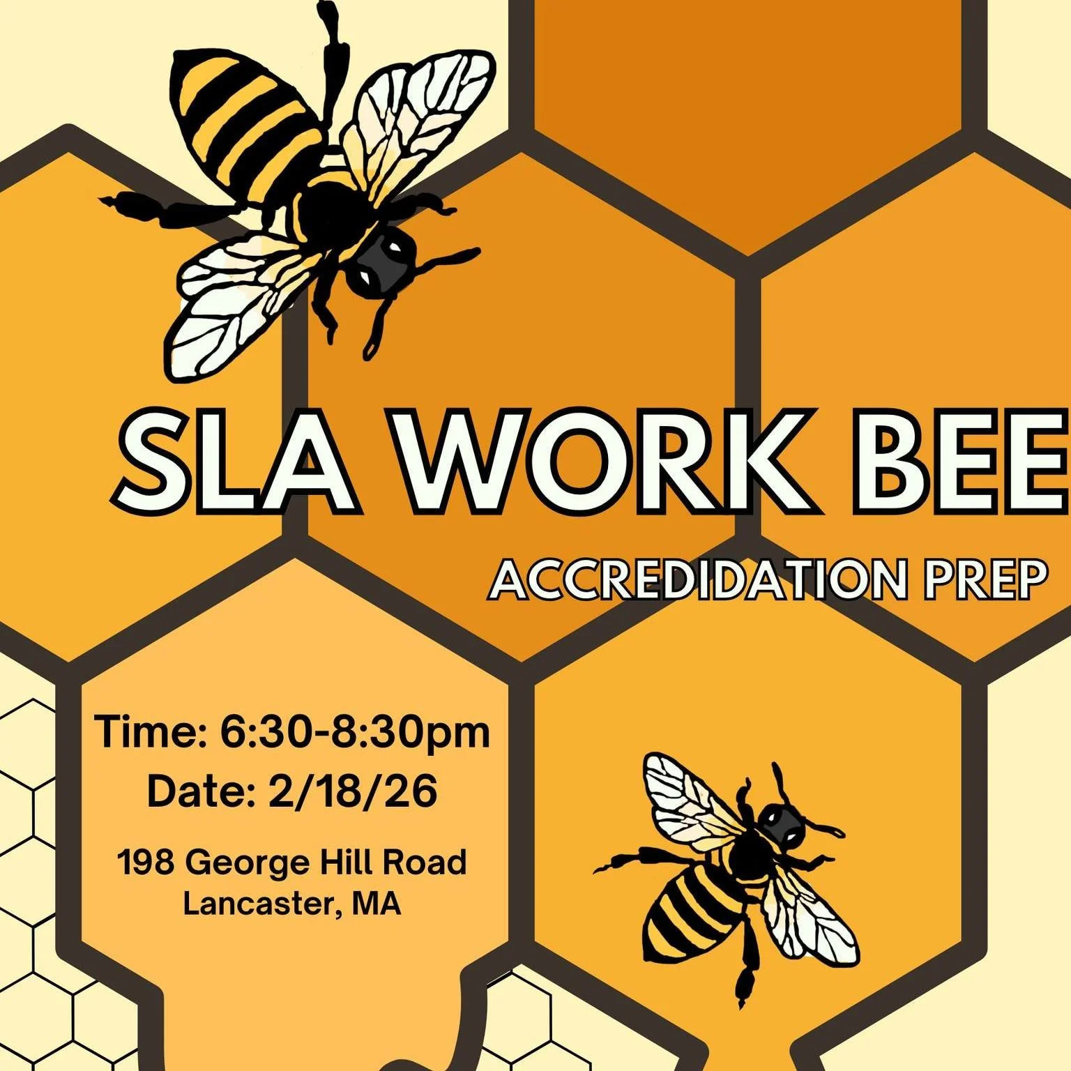 ✨ Looking for something meaningful to do next week?

Join us at SLA for our Accreditation-Prep Work Bee! 🛠️🏫 Help us get our campus looking its very best as we prepare for accreditation. Every helping hand makes a difference!

No special skills or 