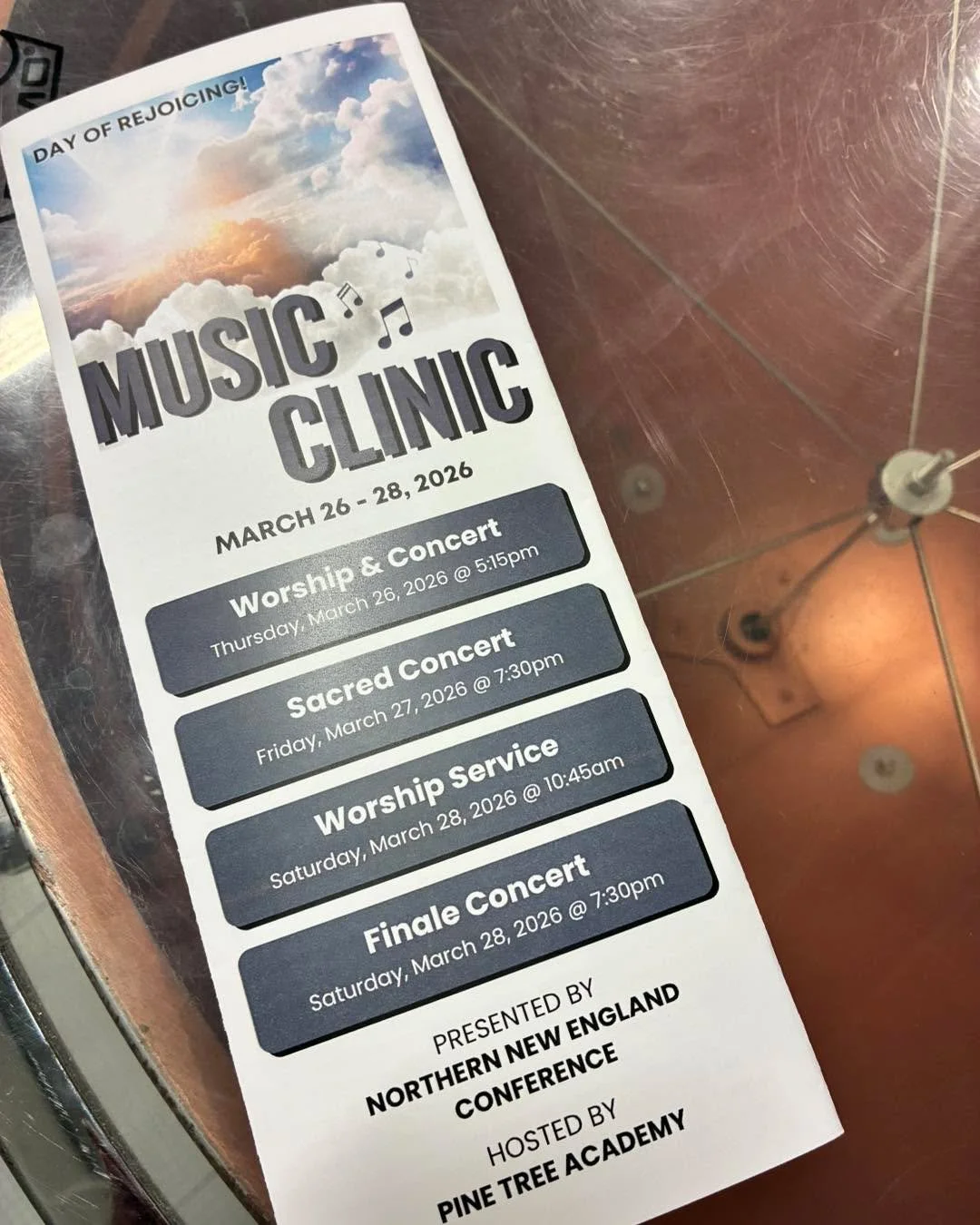 Happy sabbath! Join the Music Clinic Vespers via live stream and open the Sabbath with a joyful noise: https://www.youtube.com/watch?v=IA0PR3mnd6c