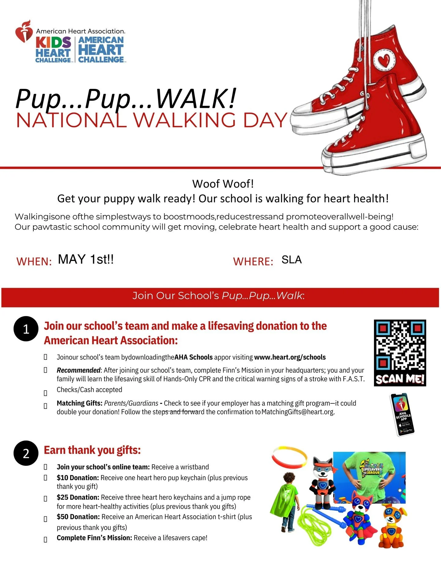 National Walking Day is coming up...Friday, May 1st! SLA is excited to celebrate whole-person healthy living. Developing a love of exercise in our students is so important to SLA. Here's to a great celebration of Walking Day! #nationalwalkingday #ame