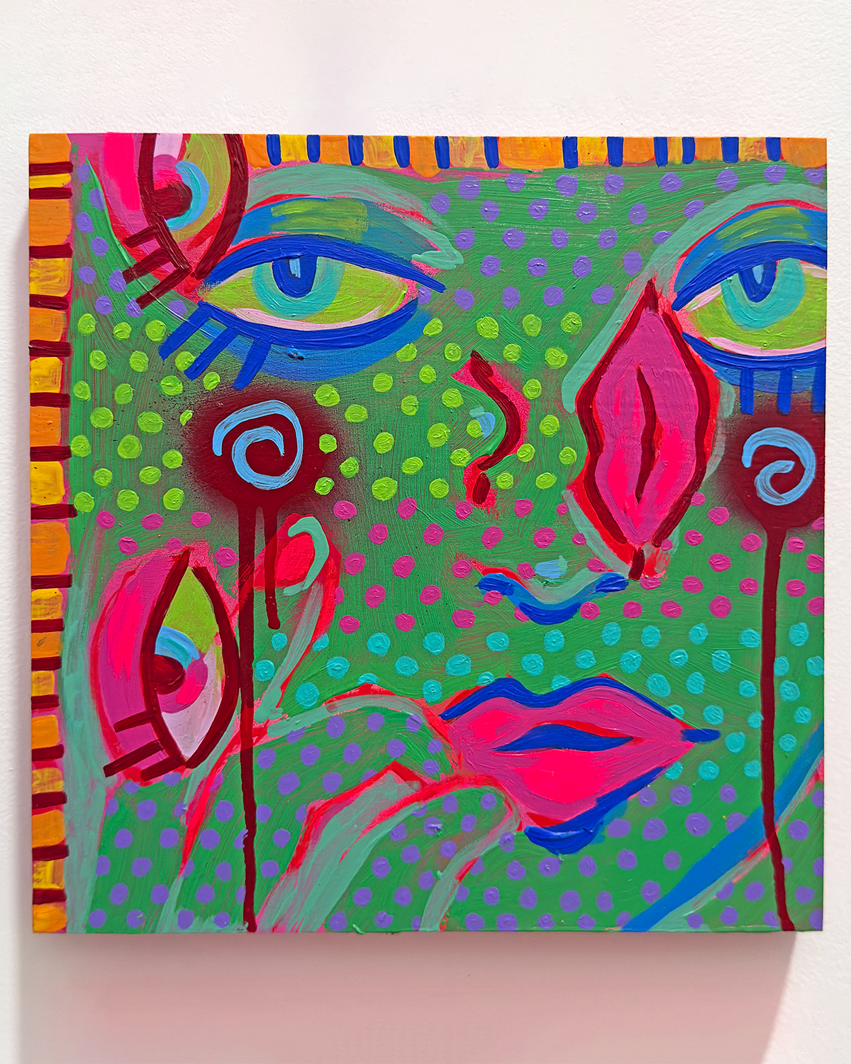 "GIRLY GIRL 01" 10x10" painting on wood panel
