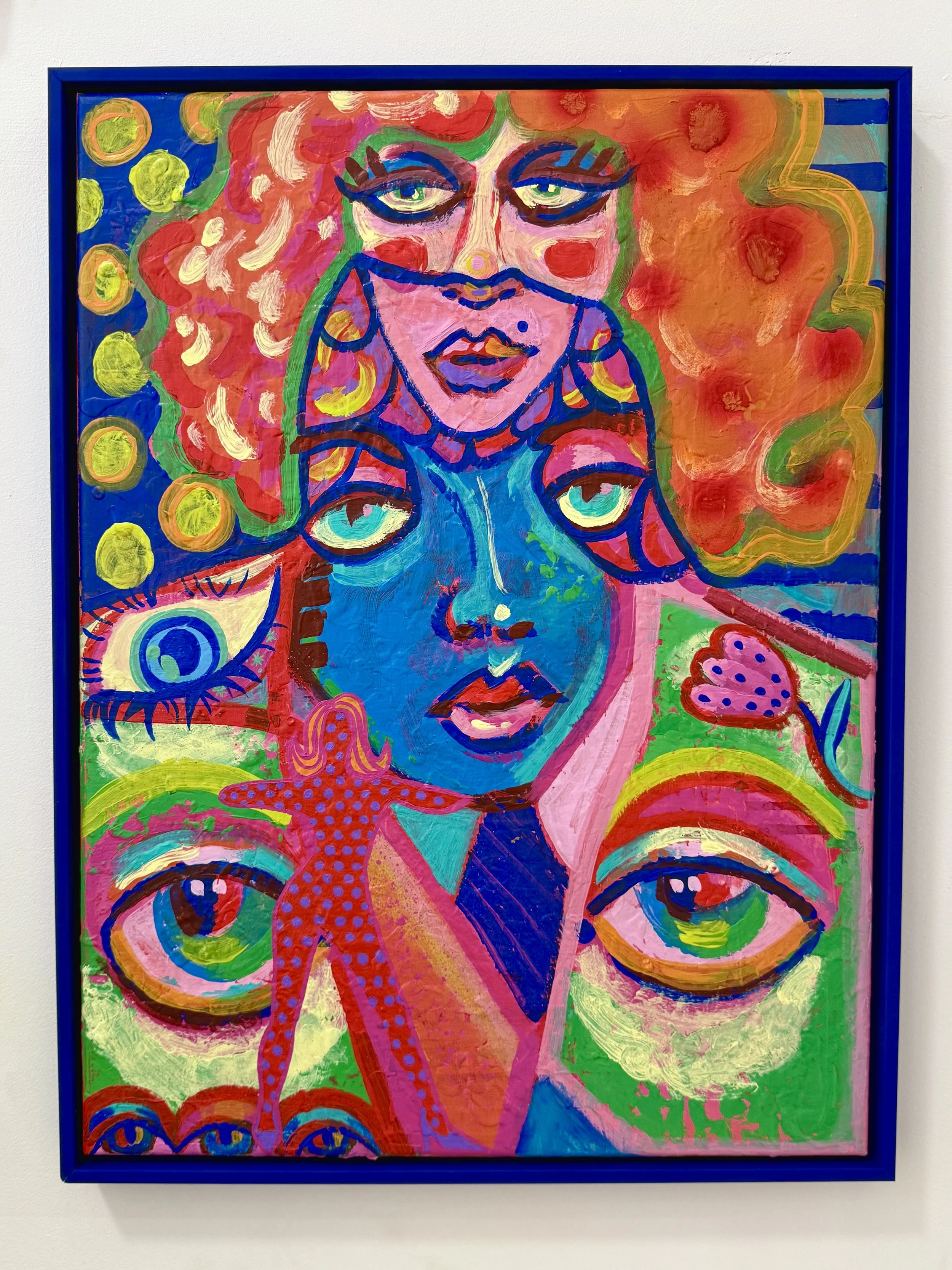 "GIRLY GIRL 03" 18x24" framed painting