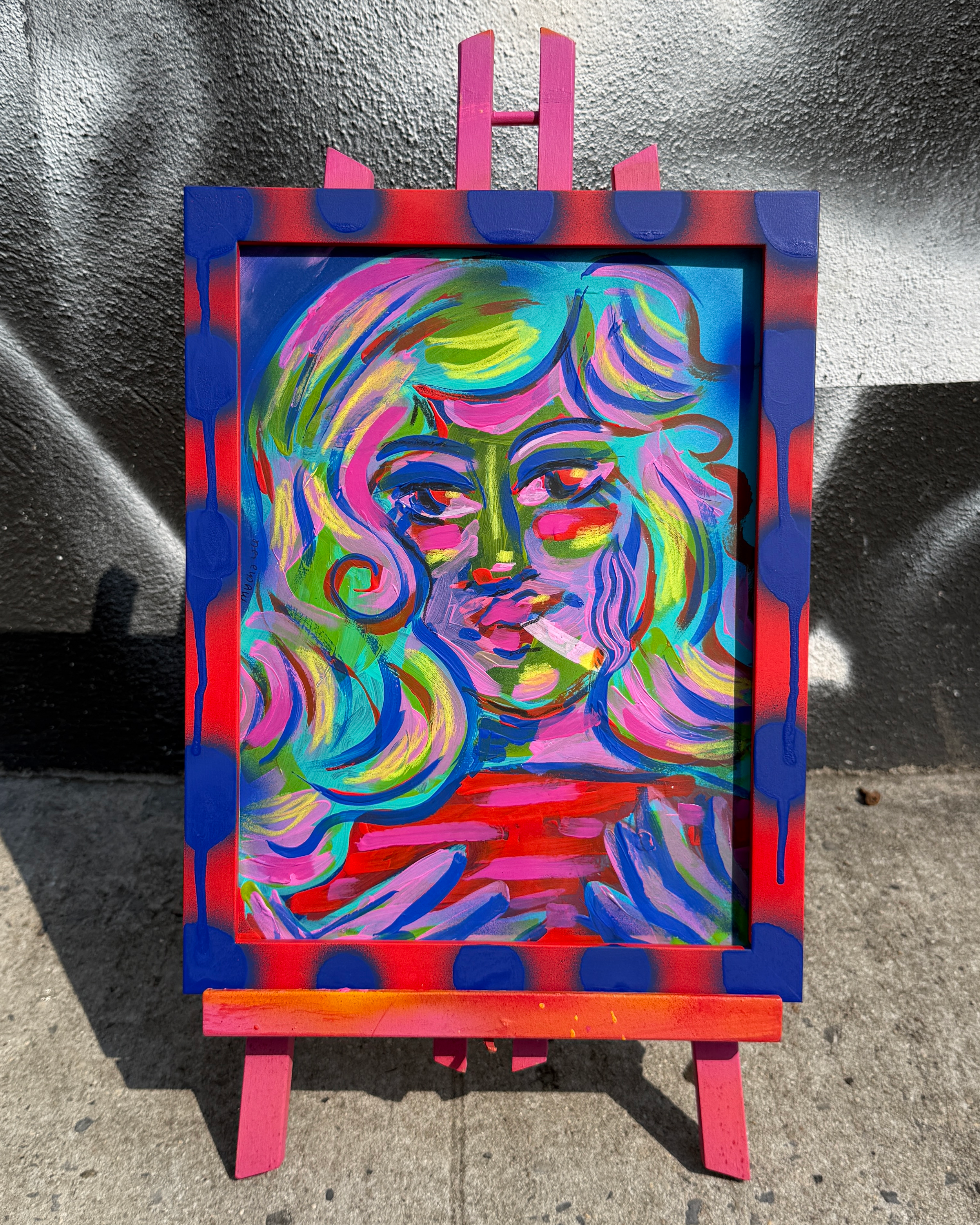"Ziggy" 9x12" framed painting on paper